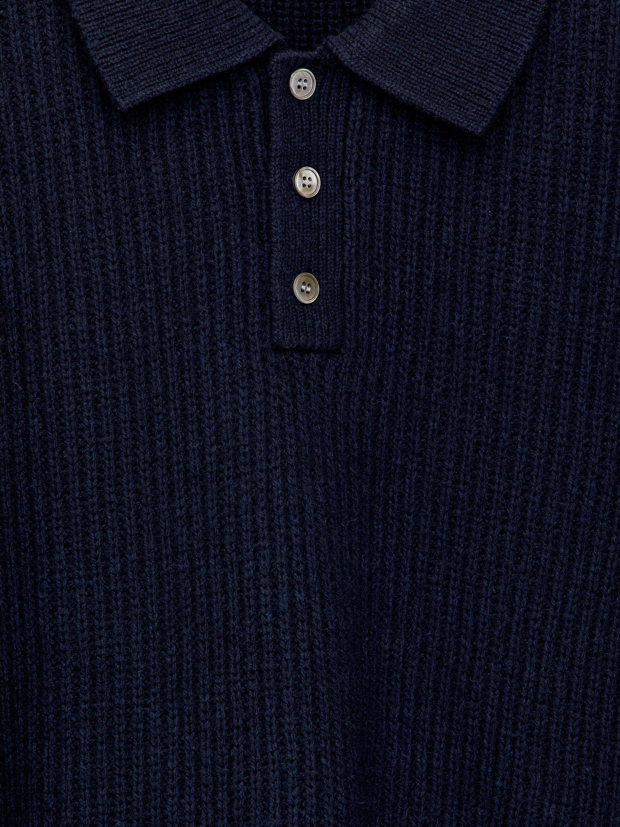 Ver imagen más grande: Jersey de lana tipo polo - Azul oscuro - HOMBRE | H&M ES 6