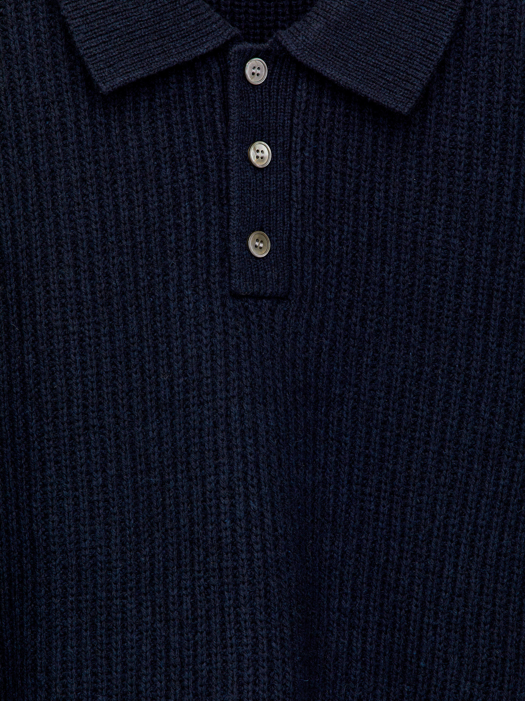 Wool Polo Jumper - Dark Blue - Oversized - Men - StillMedia/DescriptiveDetail - 1