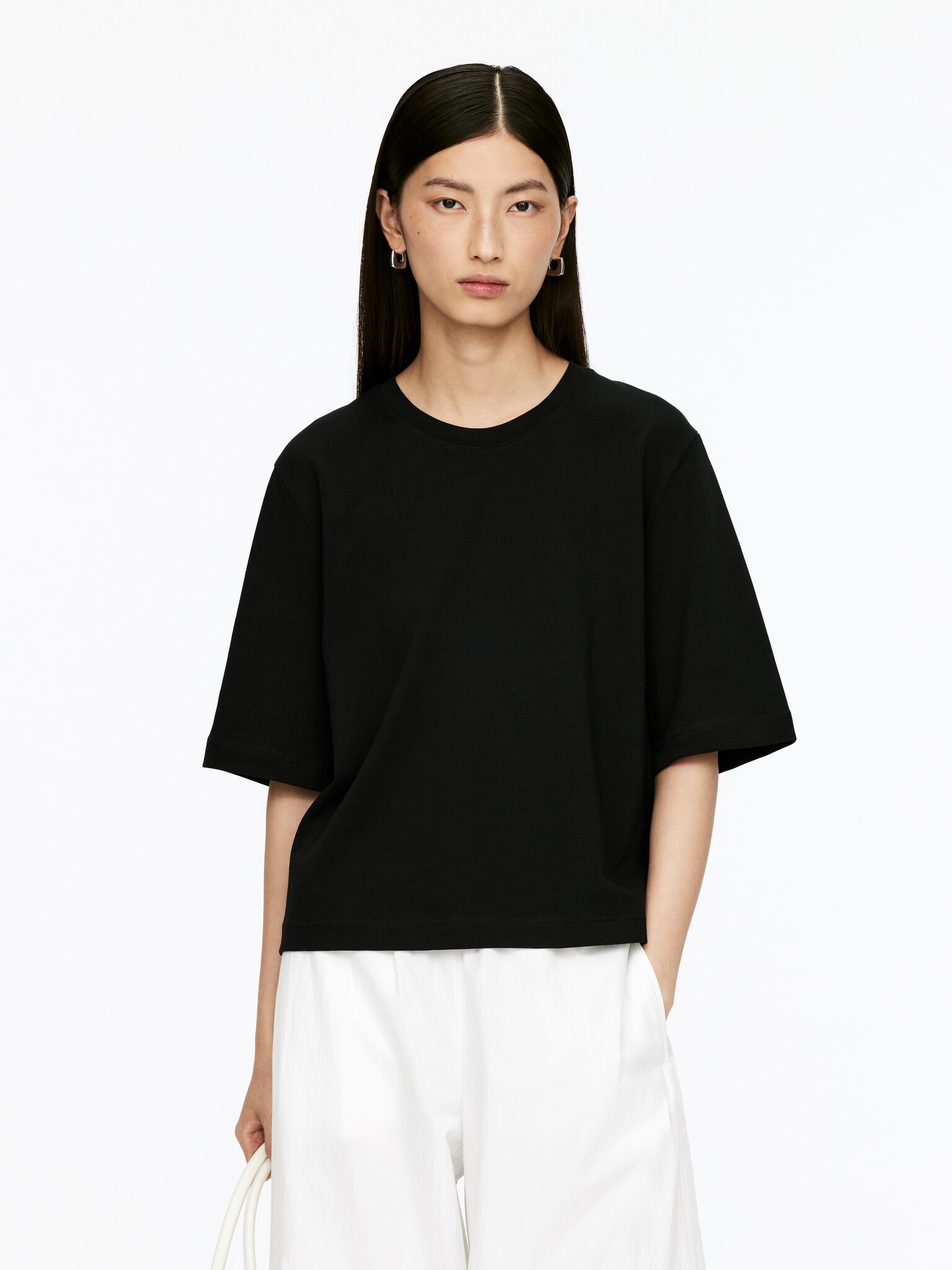ALBA boxy T-shirt - Zwart/Blauw/Wit