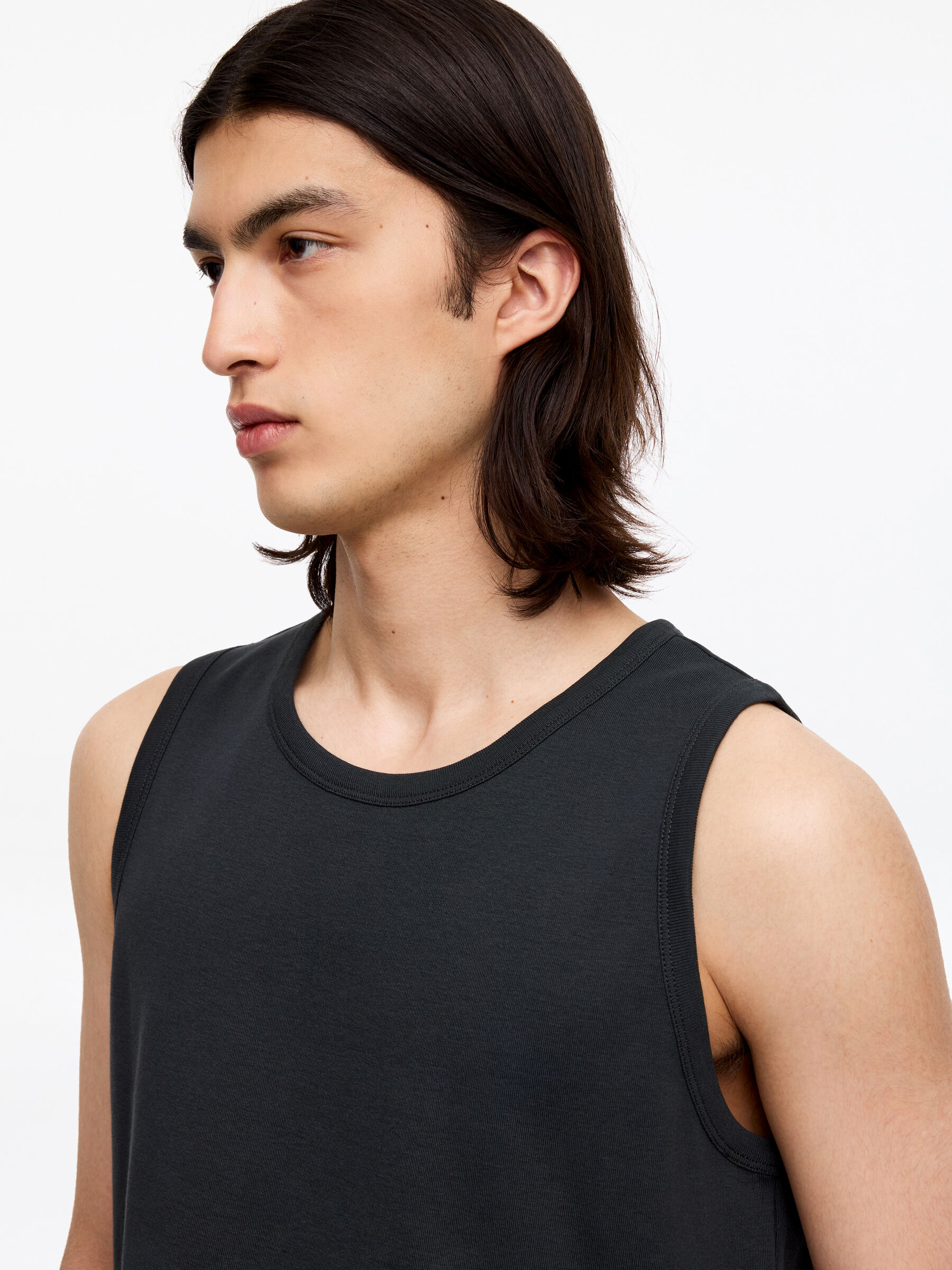 Ribbed Tank Top - Dark Grey - Regular fit - Men - StillMedia/Lookbook - 4