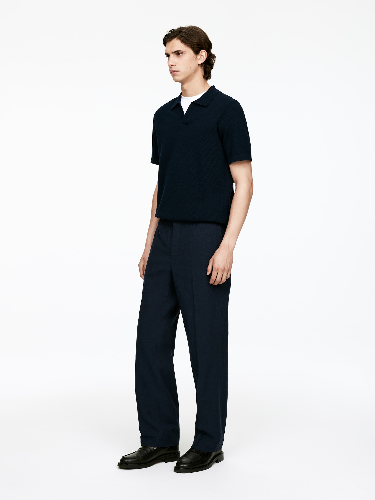 Pantalon texturé - Bleu foncé - 6