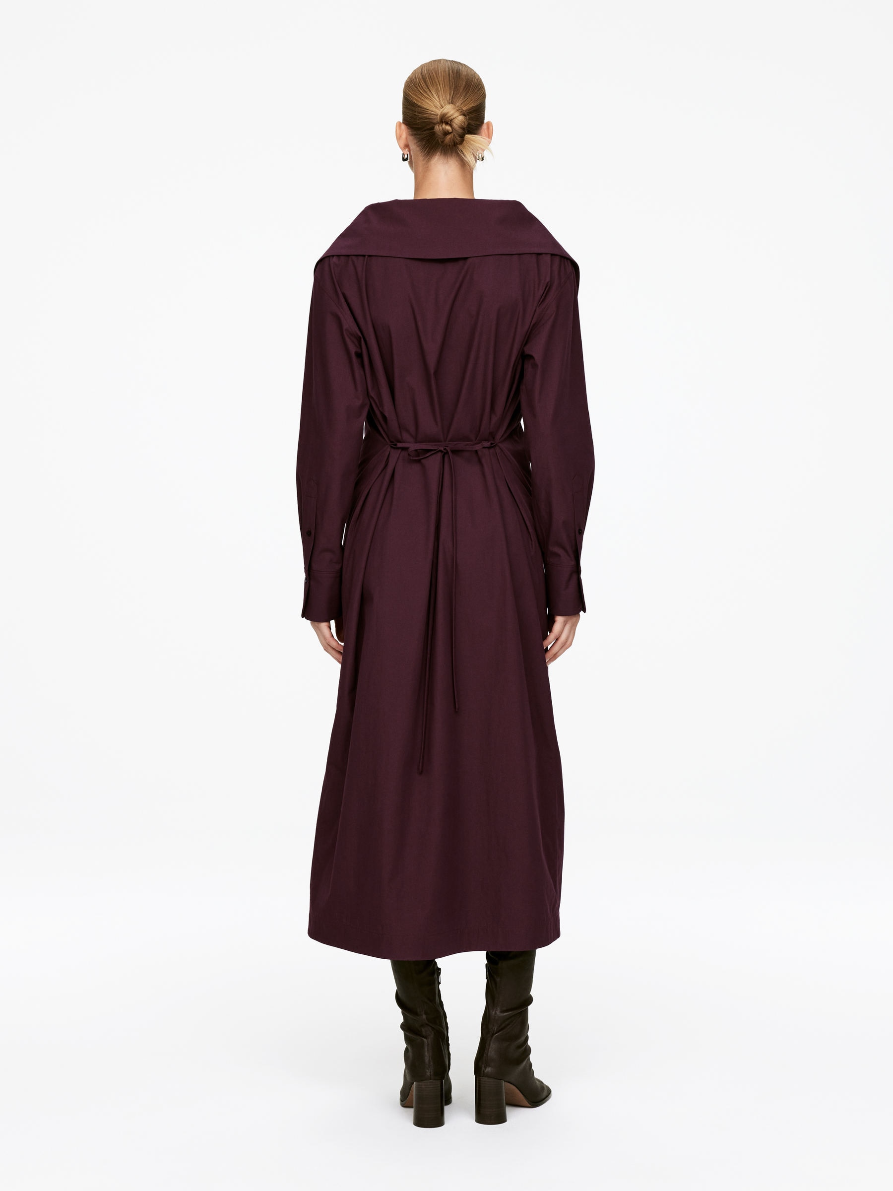 Kleid mit weitem Kragen - Dunkelrot - Regular Fit - Damen - StillMedia/Lookbook - 6