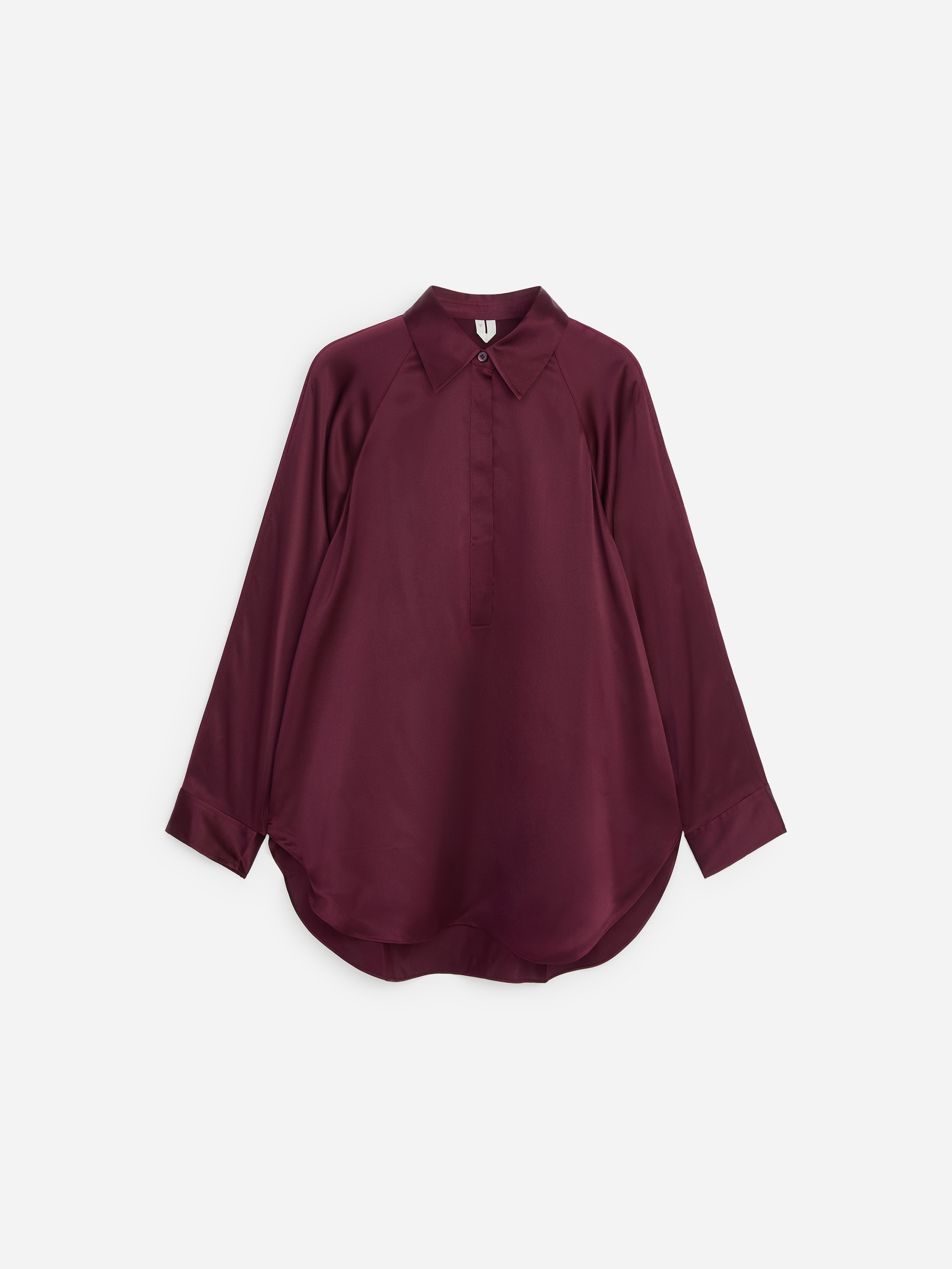 Silk satin shirt - Dark red - Regular fit - women - StillMedia/DescriptiveStillLife - 1