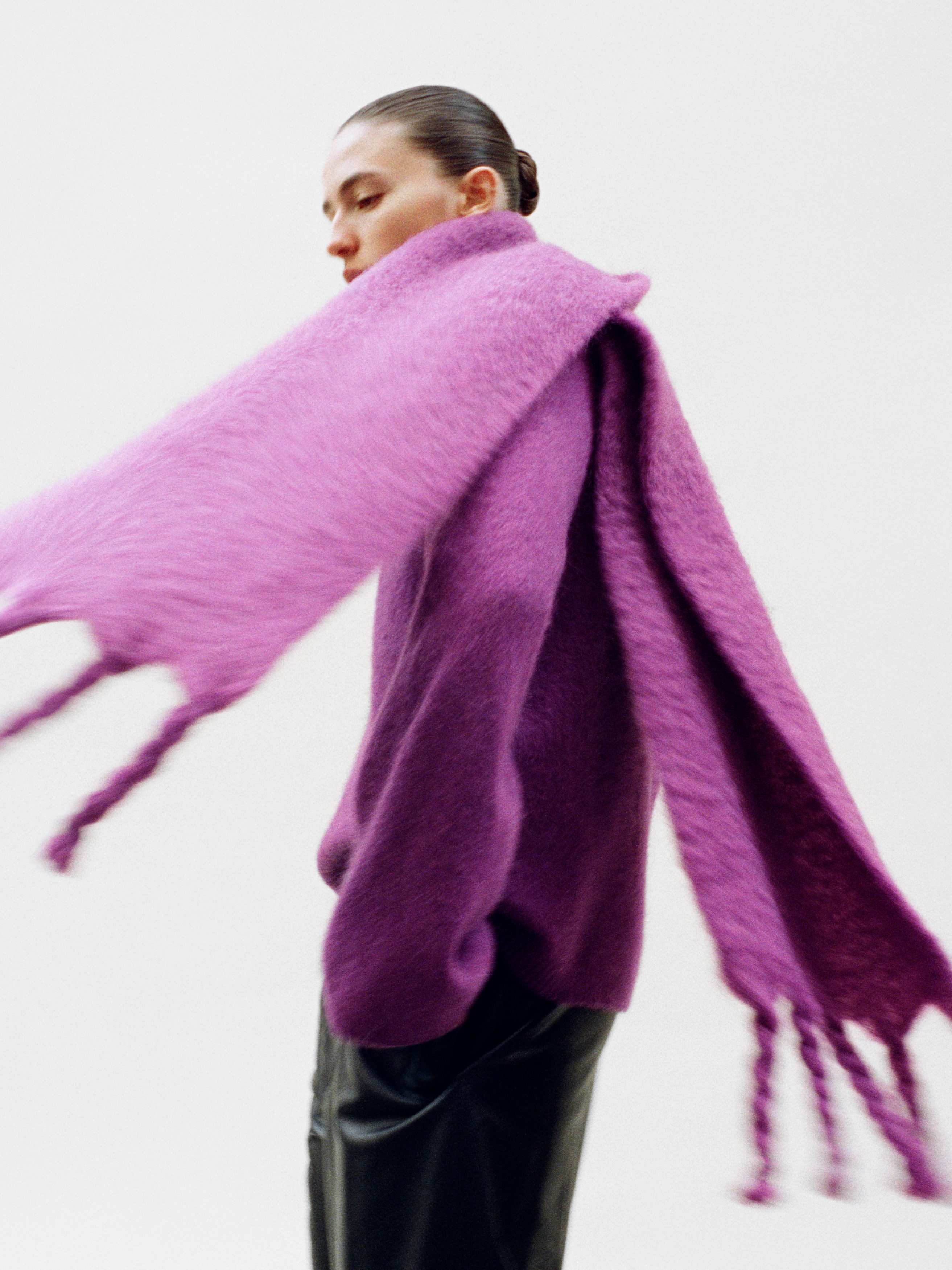 Mohair-Wool Blend Scarf - Purple - Women - StillMedia/Environmental - 1