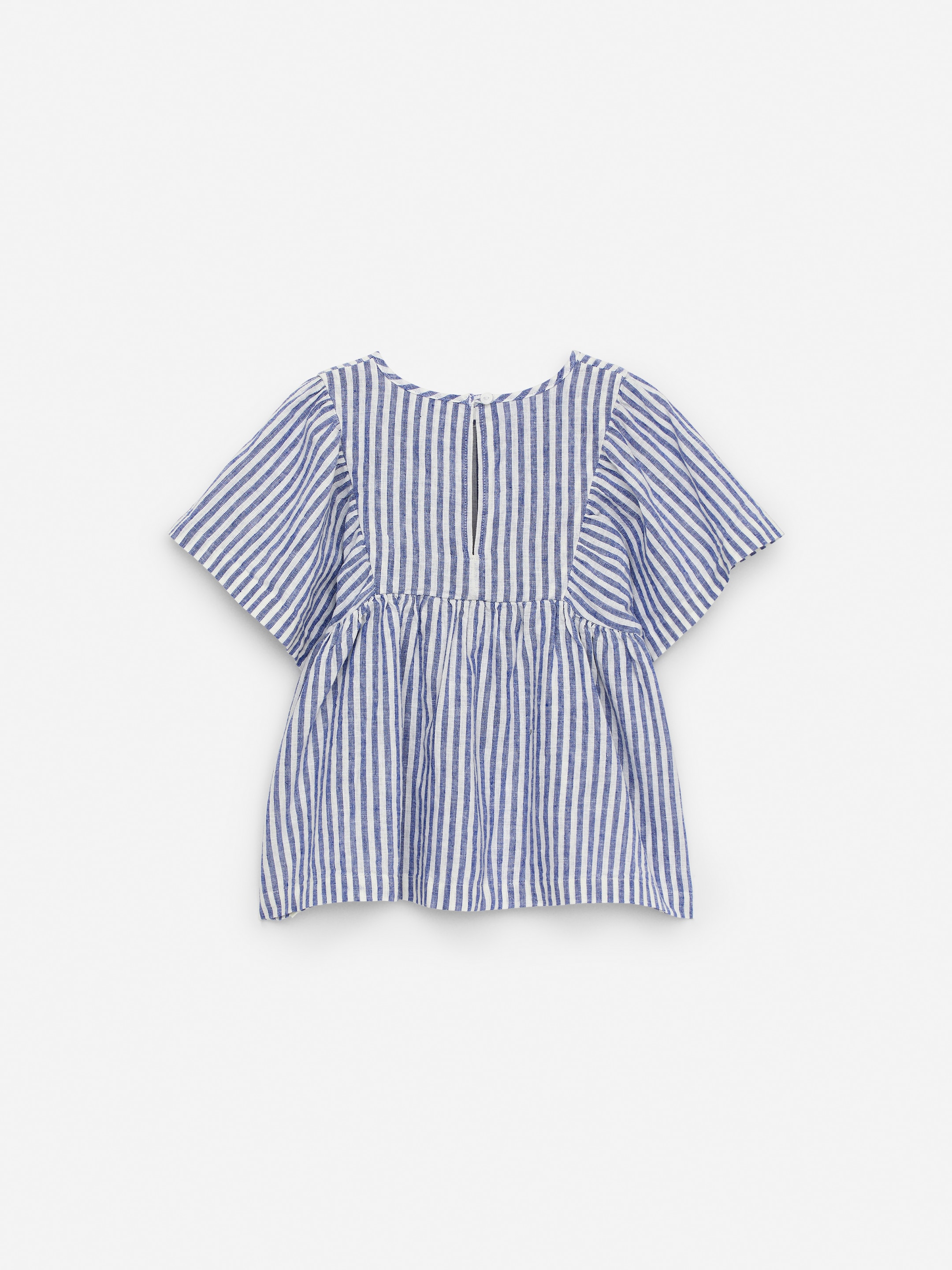 View larger image: Linen-Cotton Blouse - Blue/White - Kids | H&M GB 2