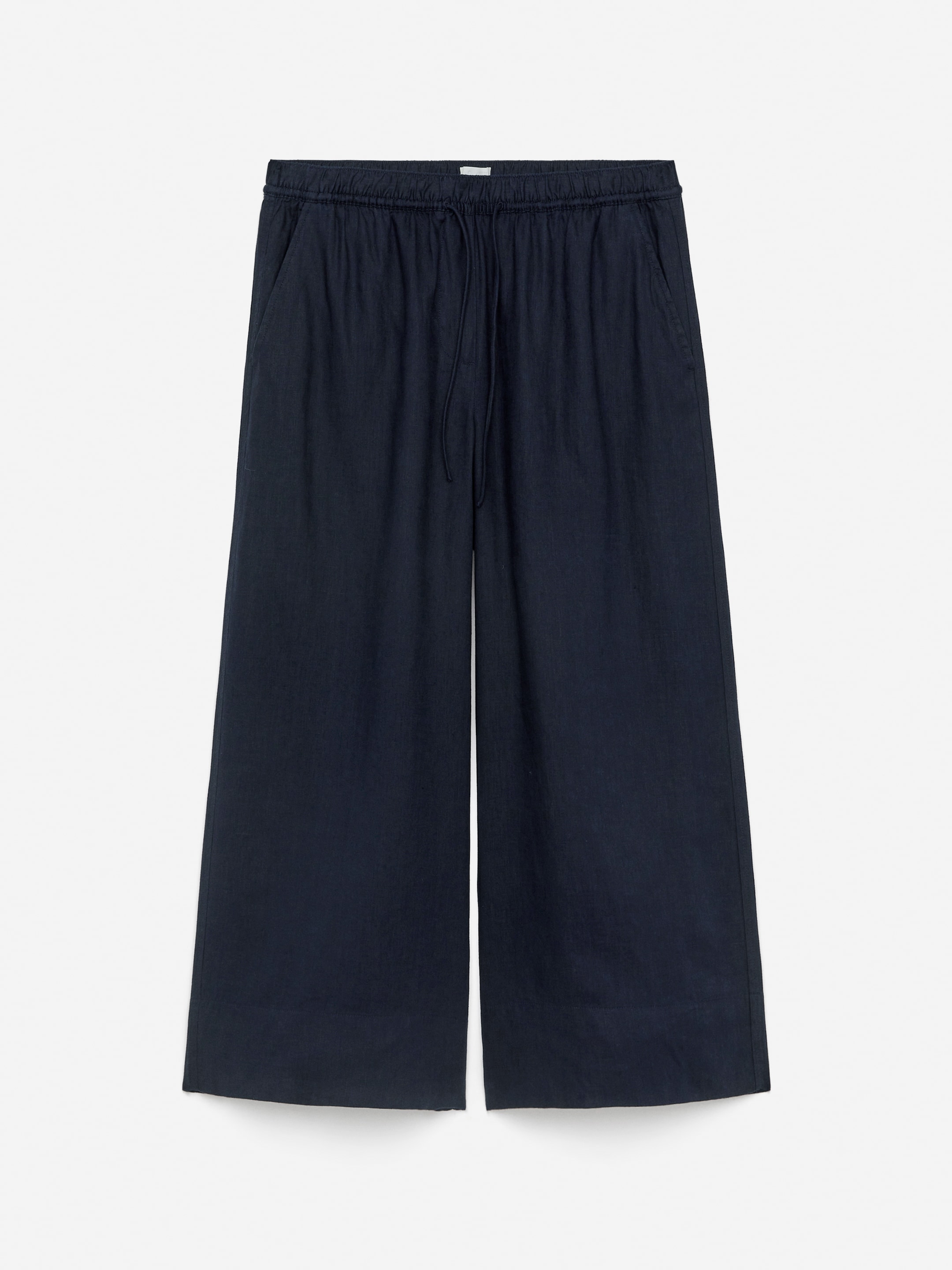 Vis større bilde: Croppede linbukser - Mørkeblå - DAME | H&M NO 1
