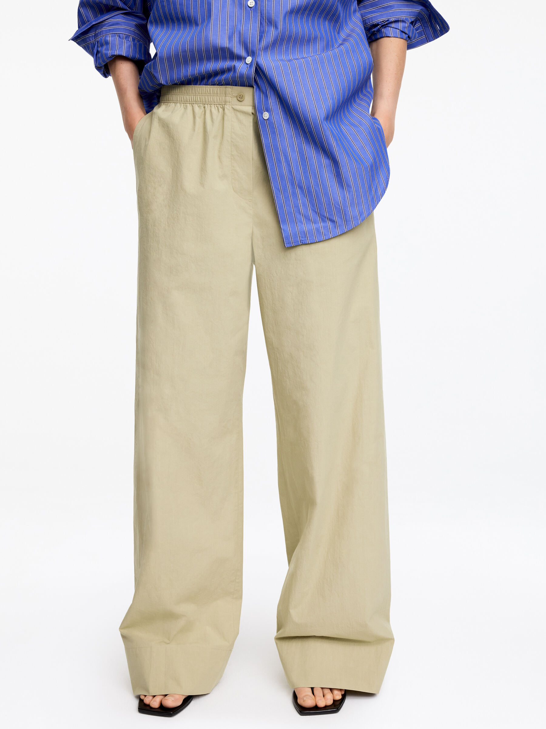 Pantalon de pyjama en coton - Beige - Relaxed fit - Femme - StillMedia/Lookbook - 5