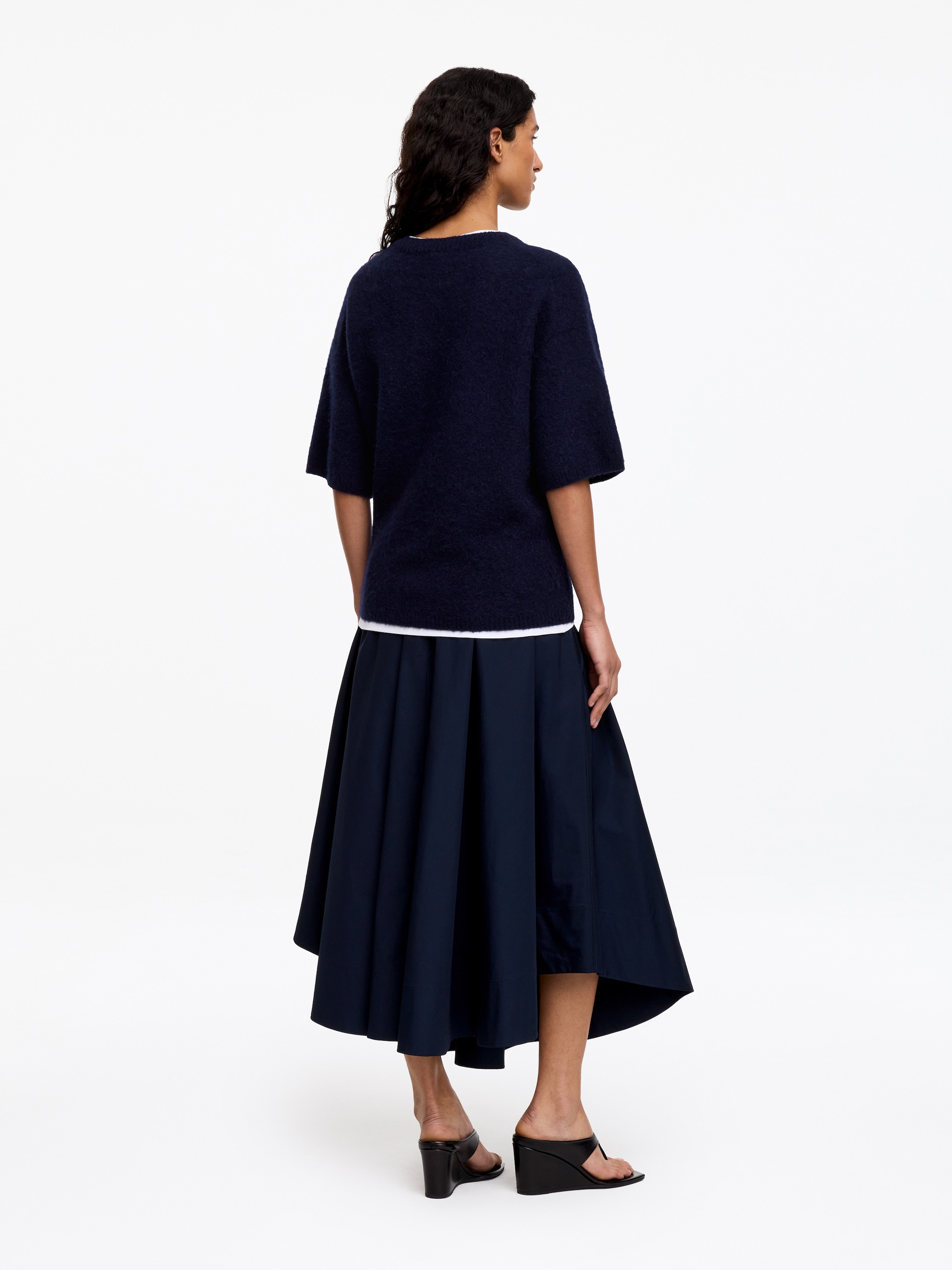Alpaca-Wool Blend Jumper - Dark Blue - Loose fit - women - StillMedia/Lookbook - 3