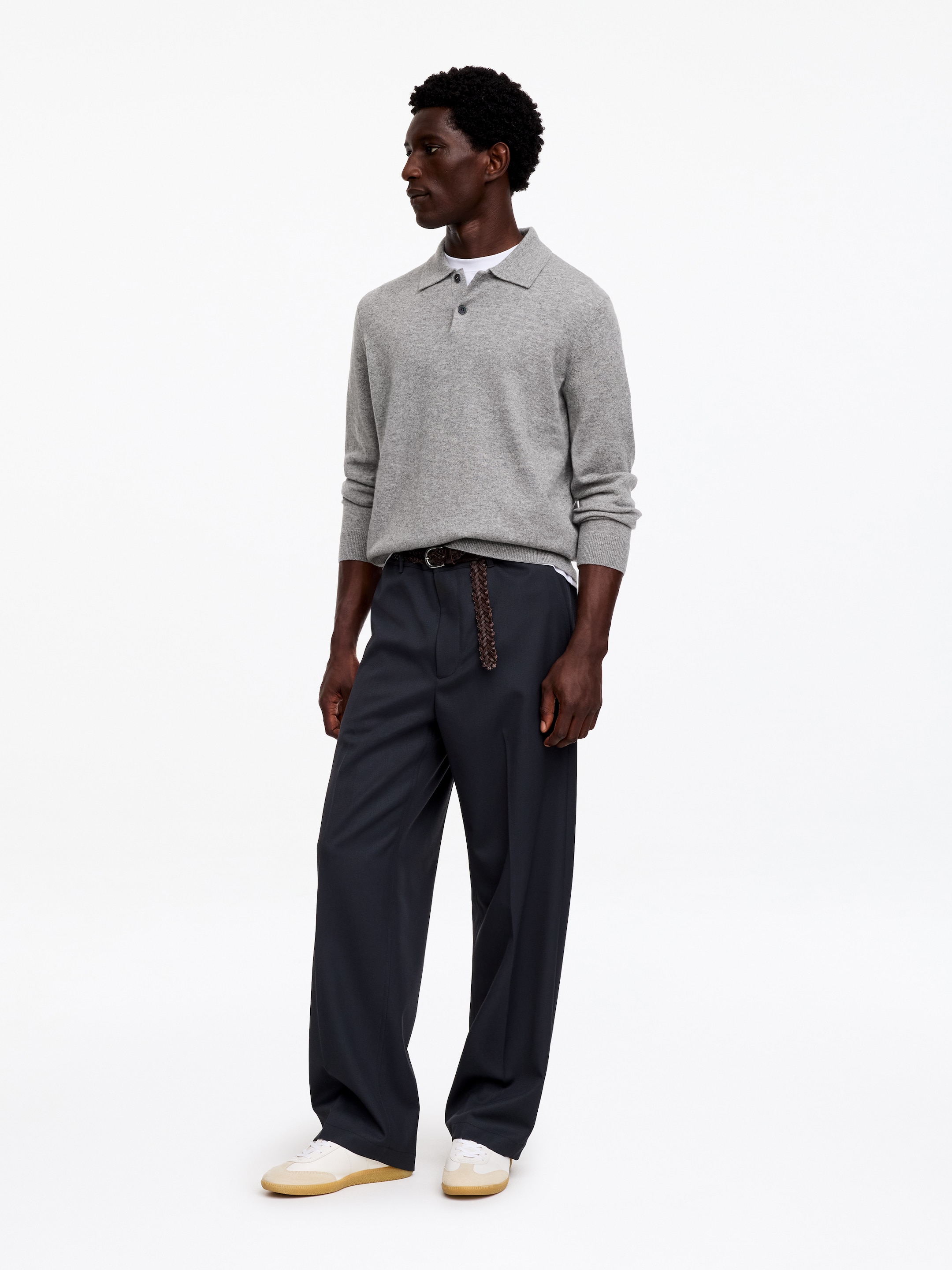 Strick-Poloshirt aus reinem Kaschmir - Grau - Regular Fit - men - StillMedia/Lookbook - 5