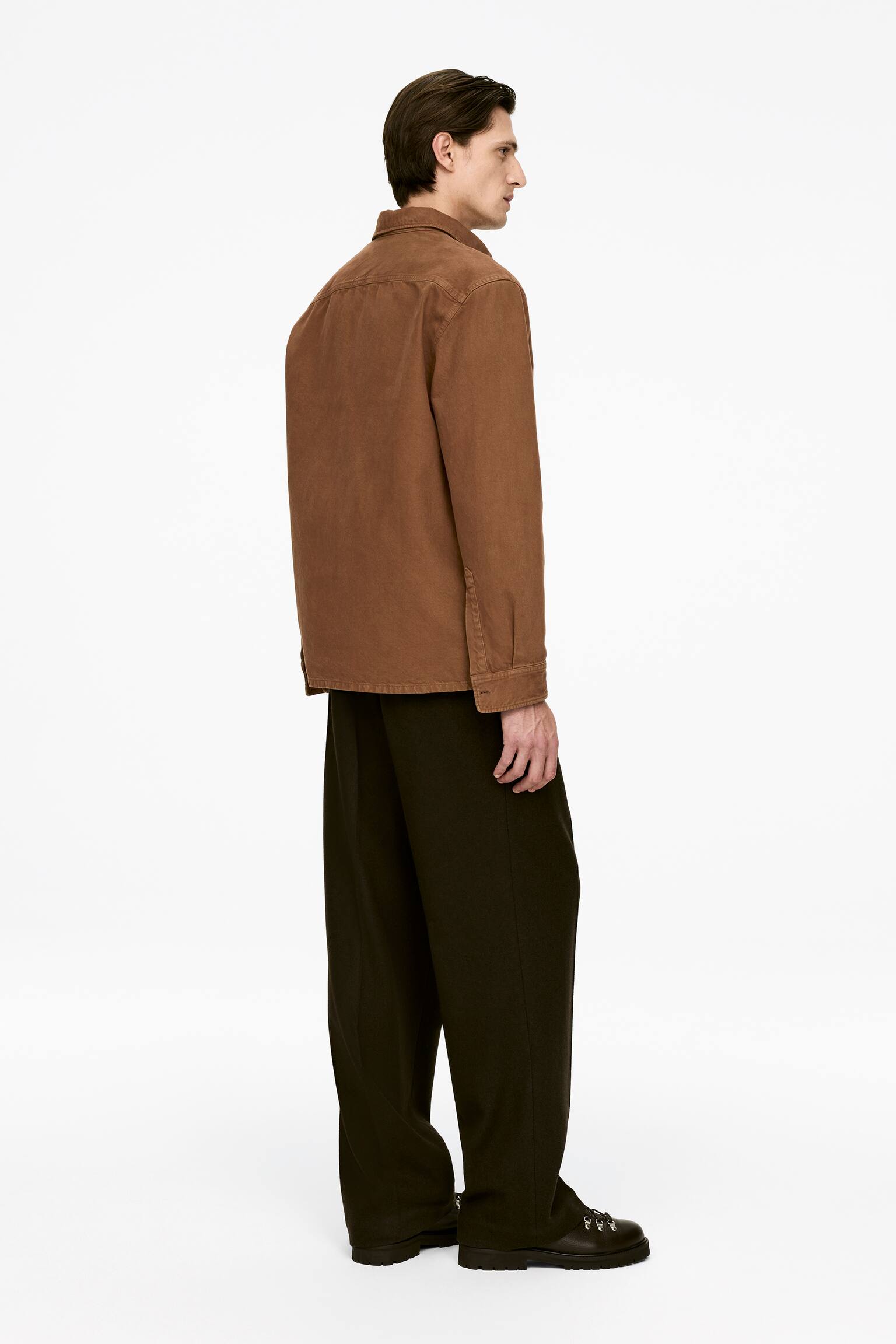 Overshirt i bomuld - Brun/Blå/Beige - 3