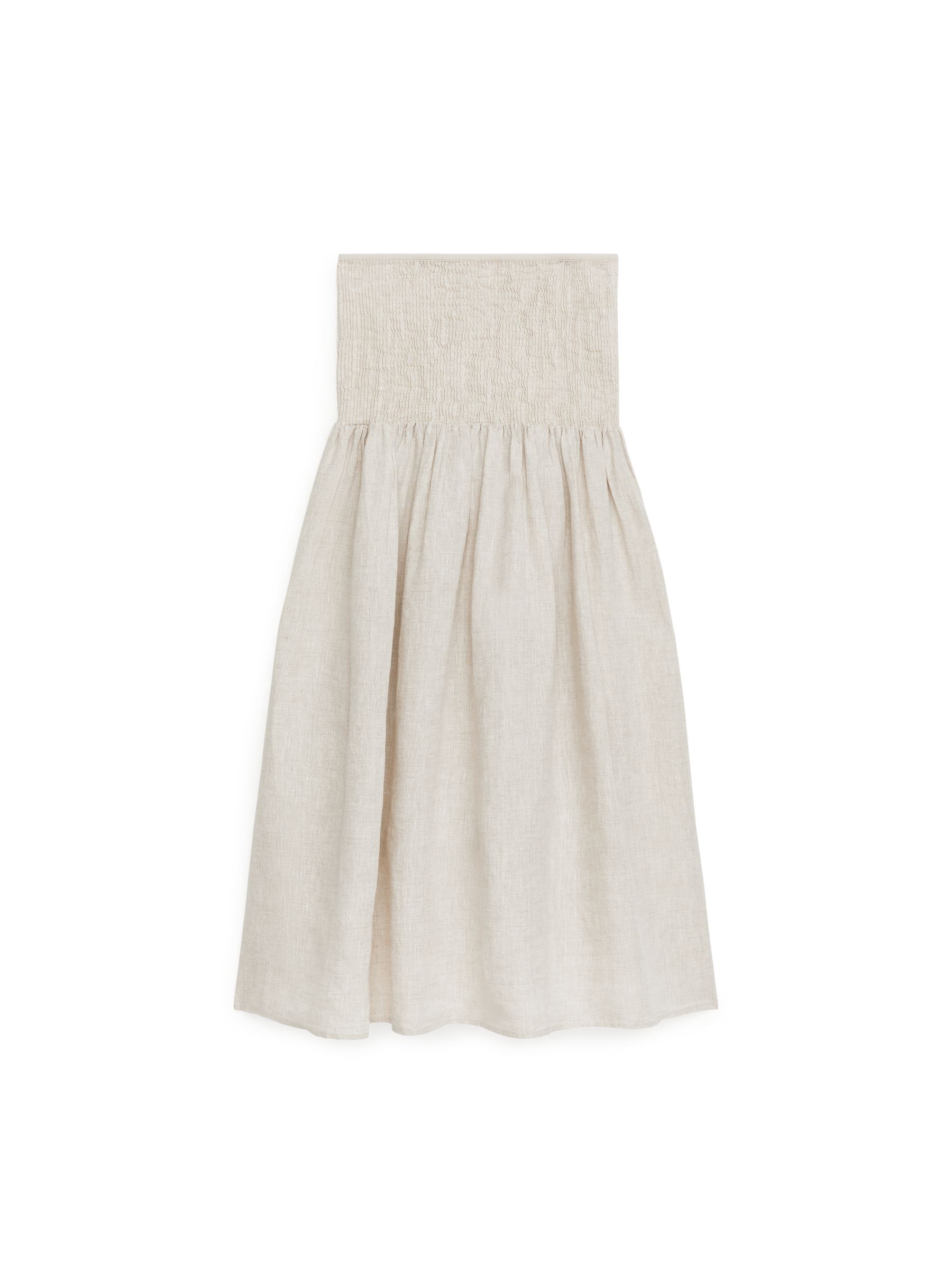 Smocked Linen Skirt - Beige - Women - StillMedia/DescriptiveStillLife - 1