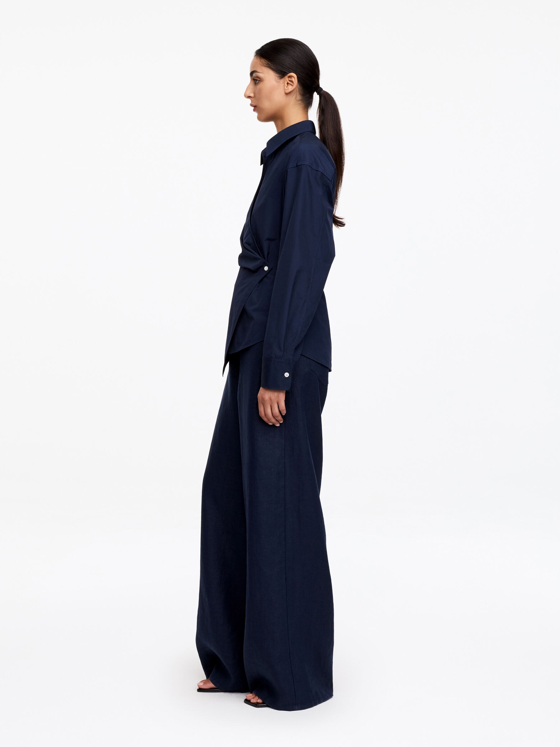 Wrap Shirt - Dark Blue - Slim fit - Women - StillMedia/Lookbook - 11