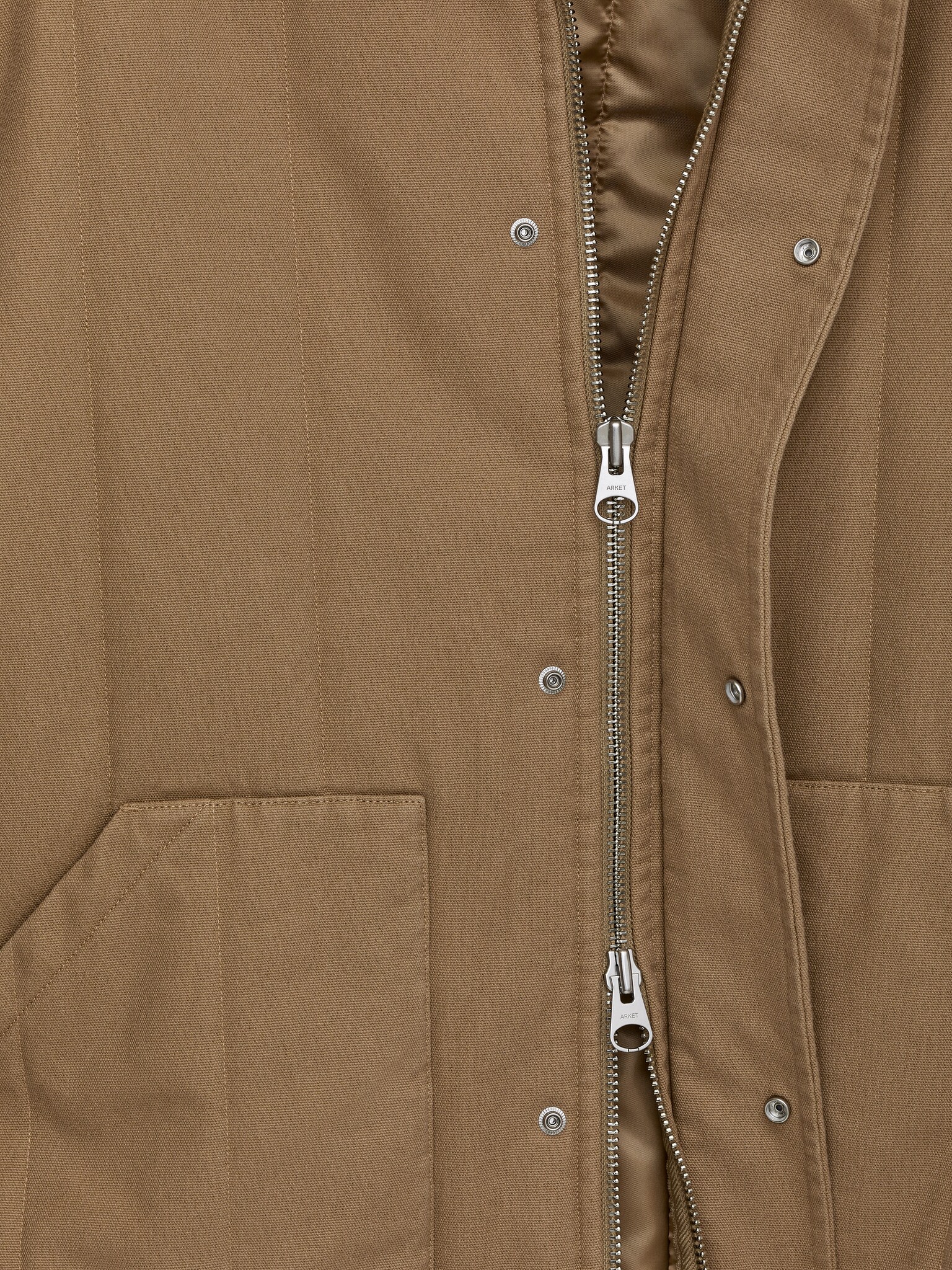 Vattert kanvasjakke - Mørk beige - 3