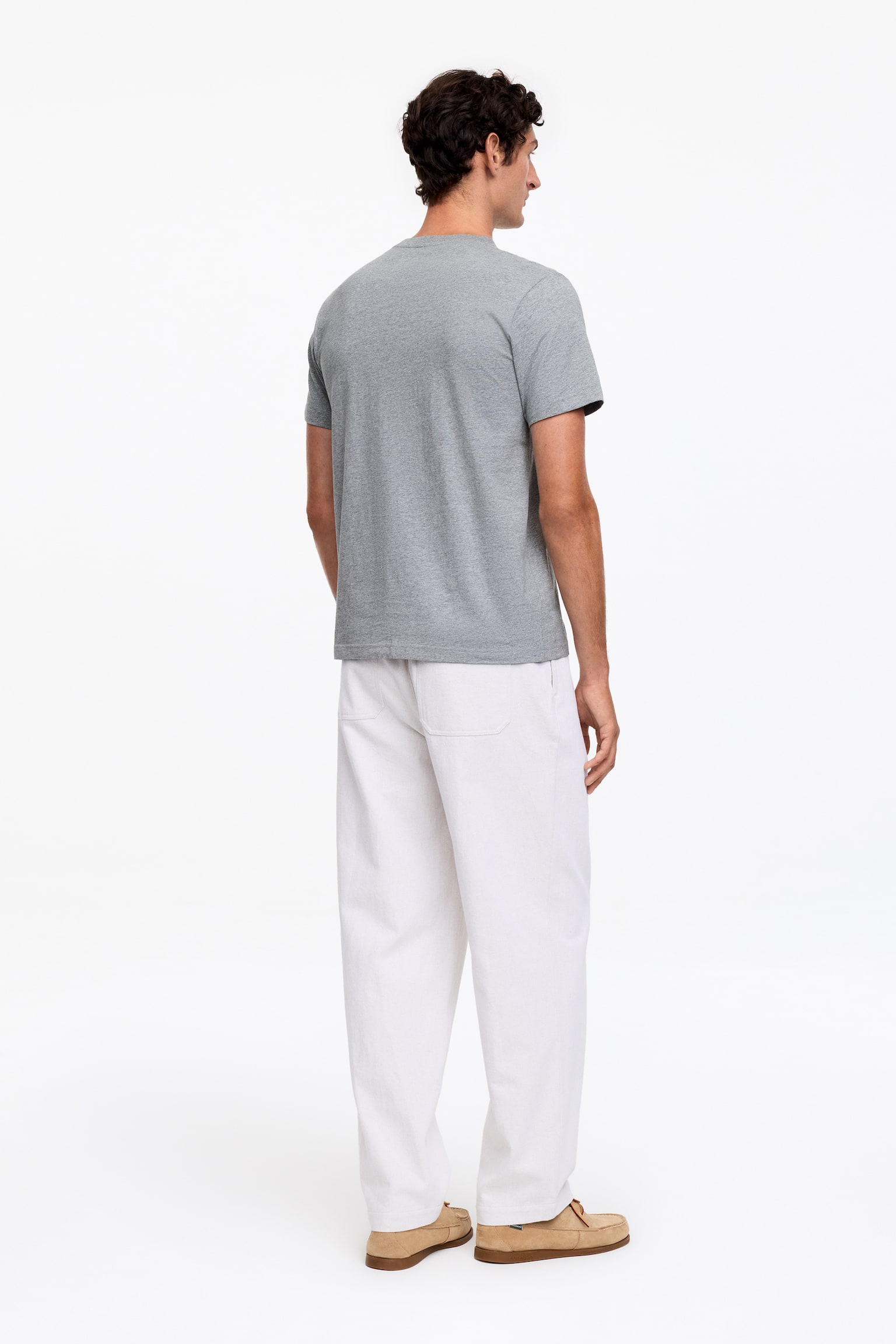 T-shirt con vestibilità regolare da 170 GSM - Grigio mélange/Blu polvere/Bianco/Nero/Blu scuro - 3