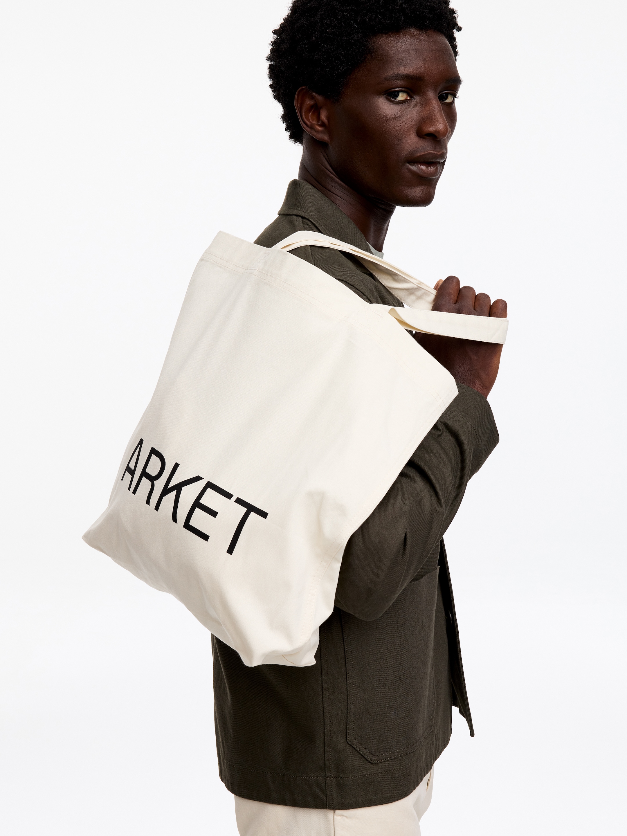 ARKET Canvas Tote Bag - Off White - Men - StillMedia/Lookbook - 11