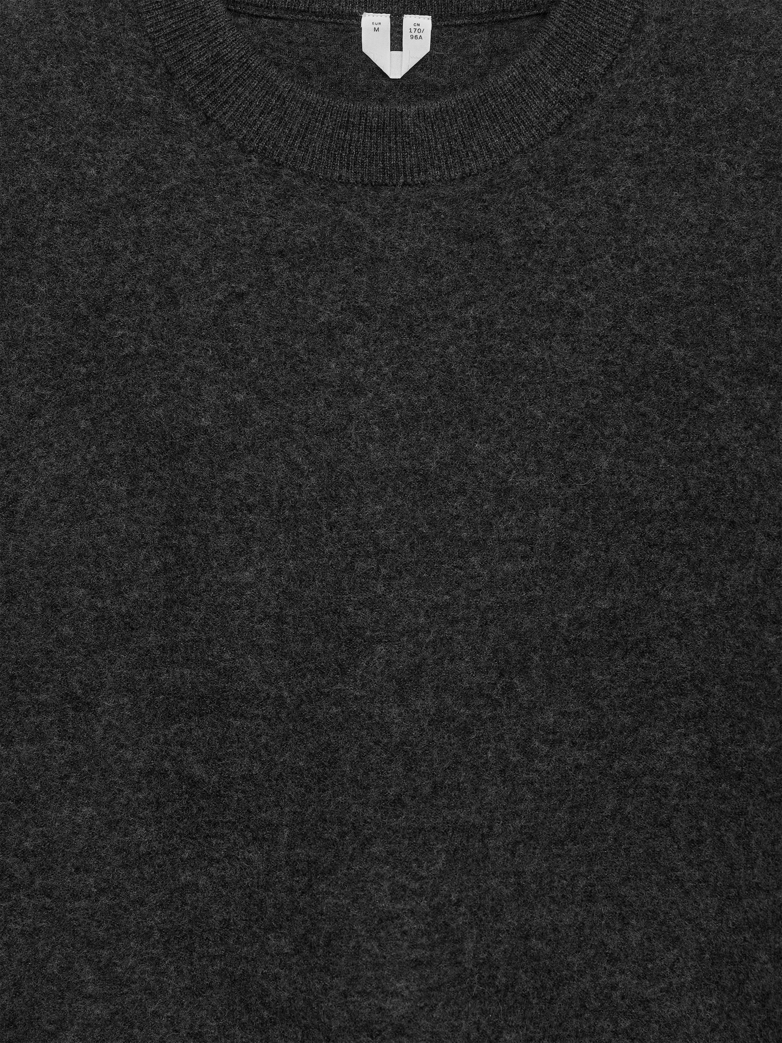 Boiled Wool Jumper - Dark Grey Melange/Dusty Pink - 6