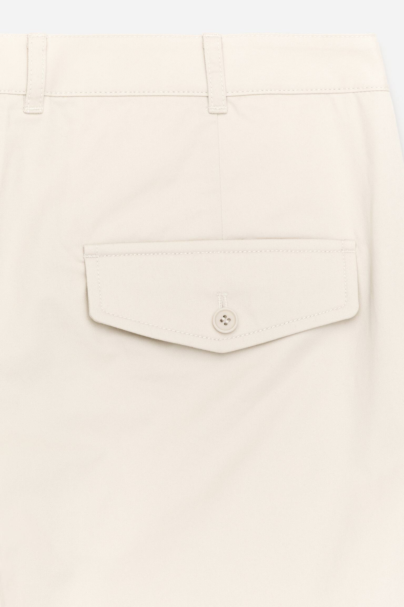 Voľné cargo nohavice - Sivobiela/Khaki zelená - 5