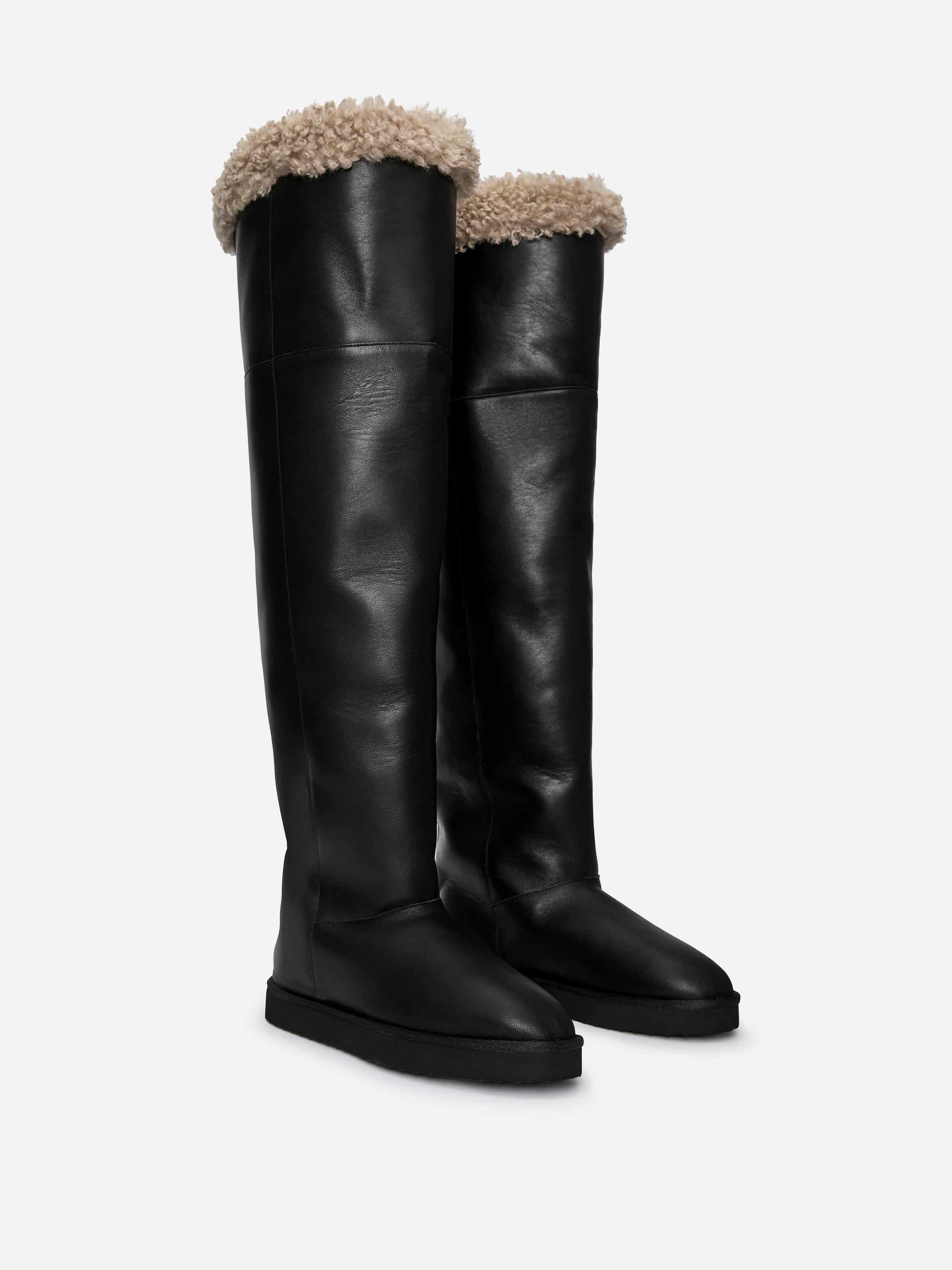 Overknee-Stiefel aus Leder - Schwarz - Damen - StillMedia/DescriptiveStillLife - 4