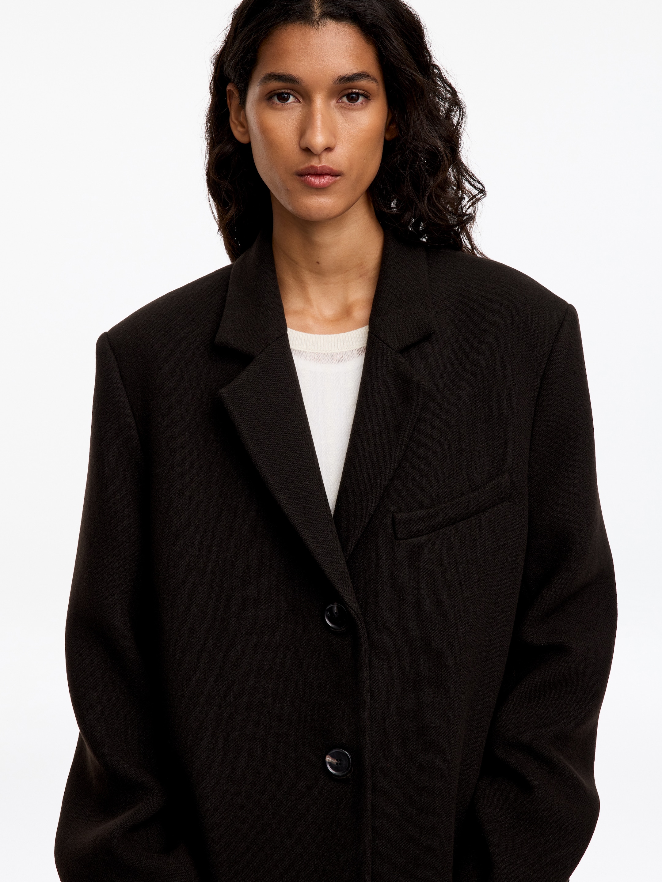 Abrigo en mezcla de lana - Marrón oscuro - Corte estándar - women - StillMedia/Lookbook - 2