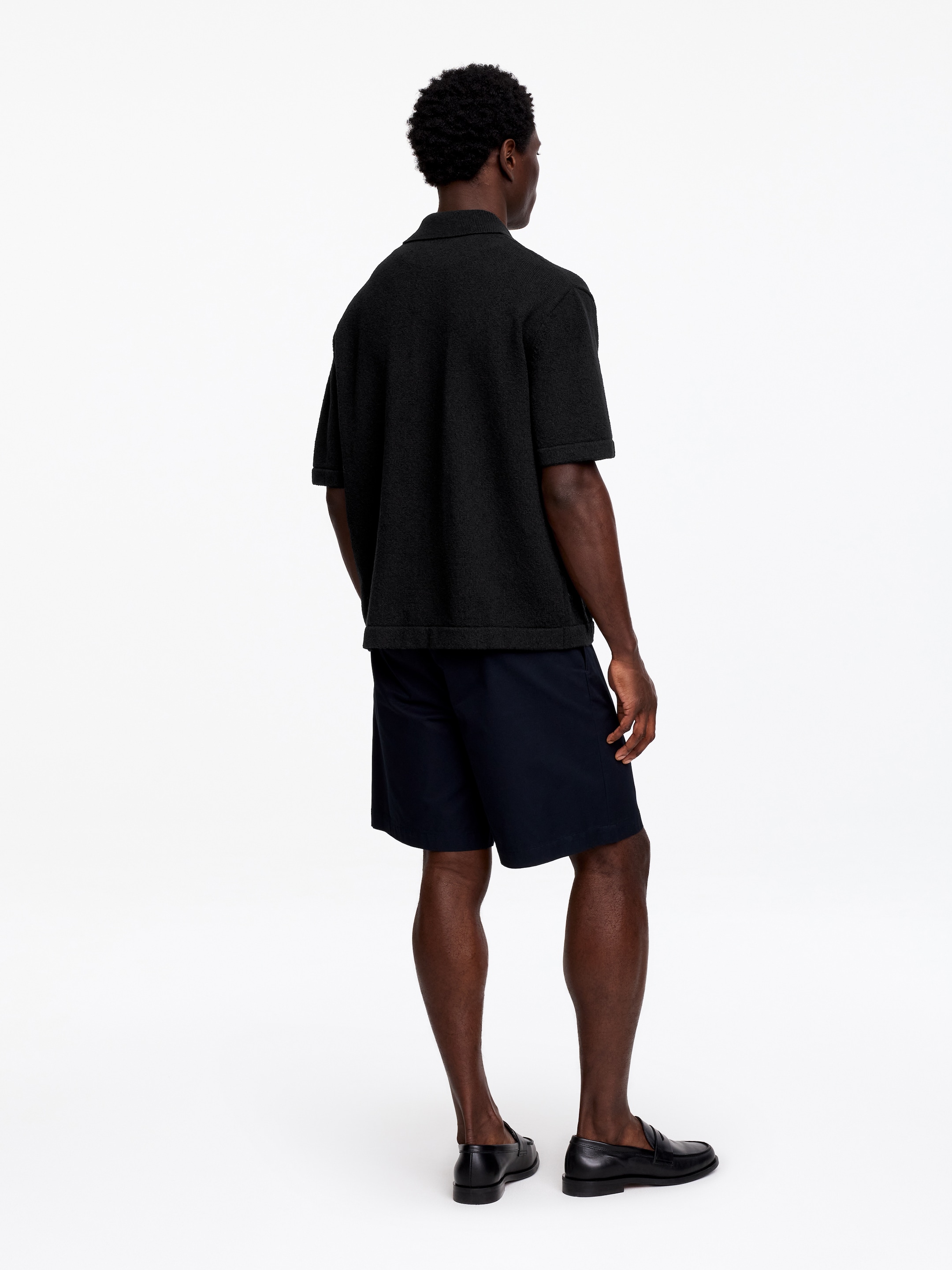 Polo en fil bouclé - Noir - Relaxed fit - Homme - StillMedia/Lookbook - 4