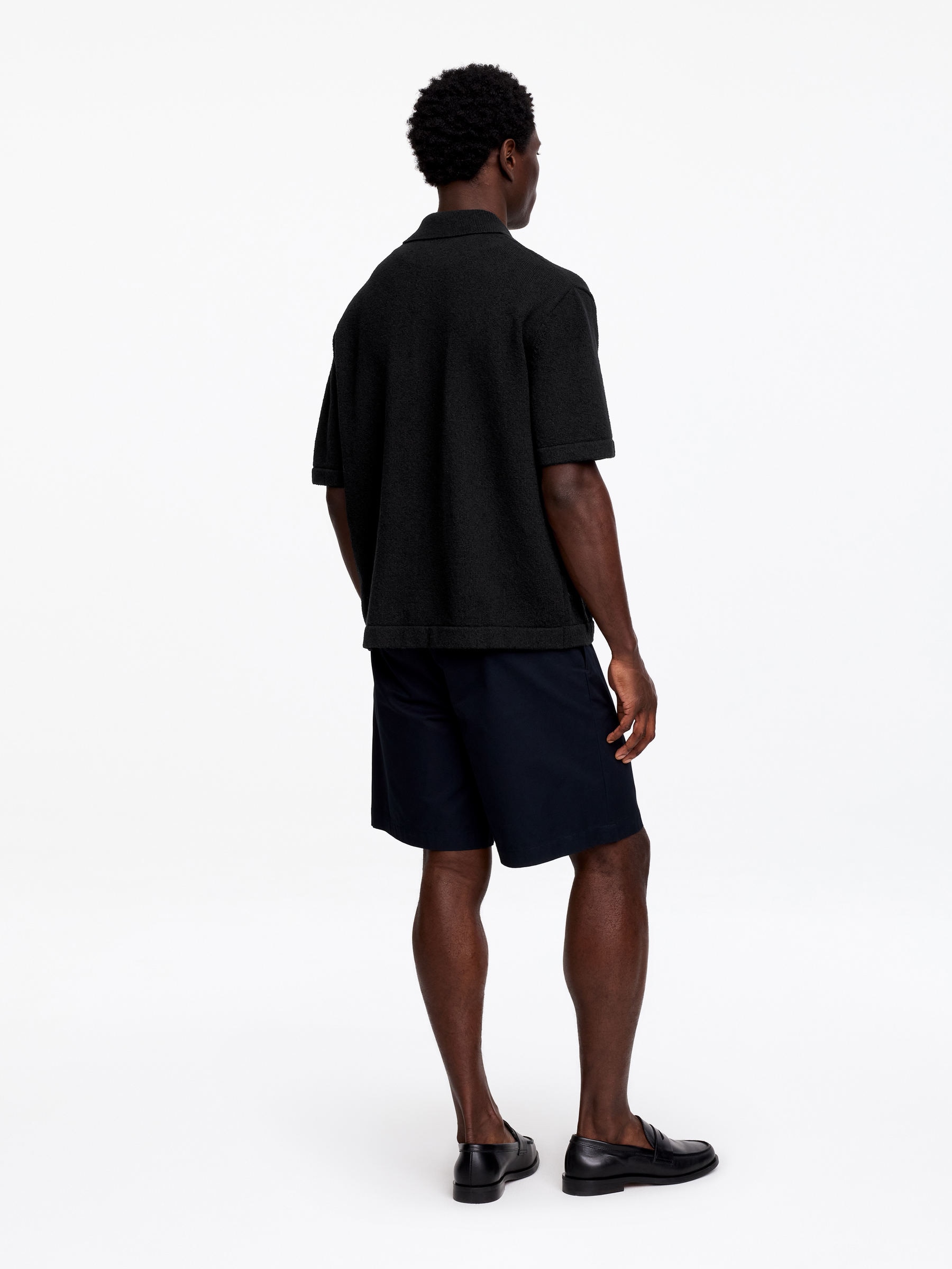 Bouclé Polo Shirt - Black - Relaxed fit - Men - StillMedia/Lookbook - 4