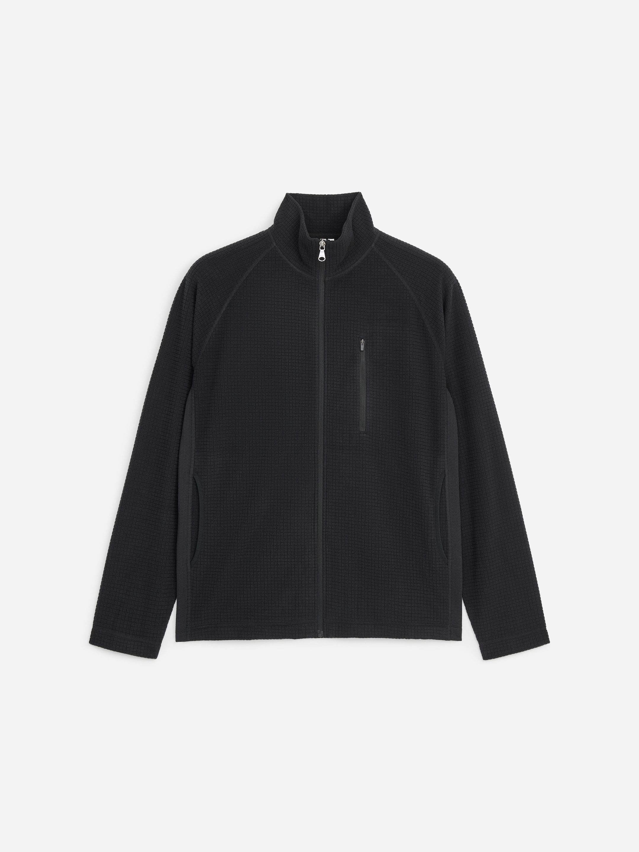 ARKET ACTIVE Fleecejacke mit Gittermuster - Schwarz - Regular Fit - men - StillMedia/DescriptiveStillLife - 1