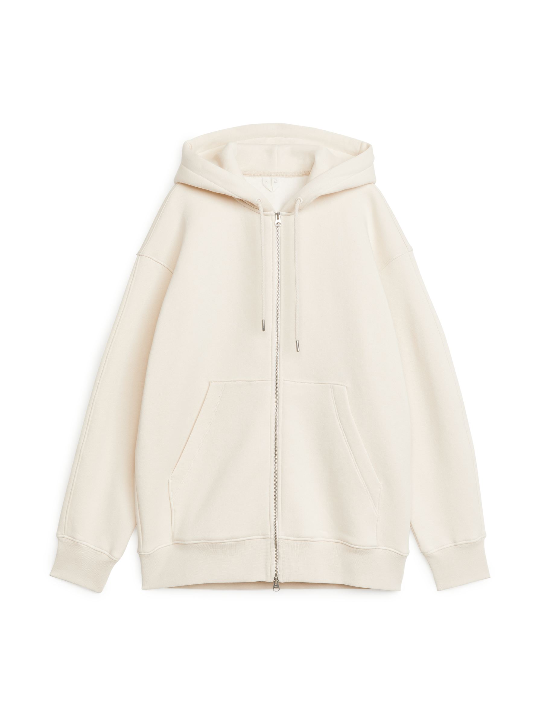French Terry Zip Hoodie - Off White - Regular fit - Women - StillMedia/DescriptiveStillLife - 1