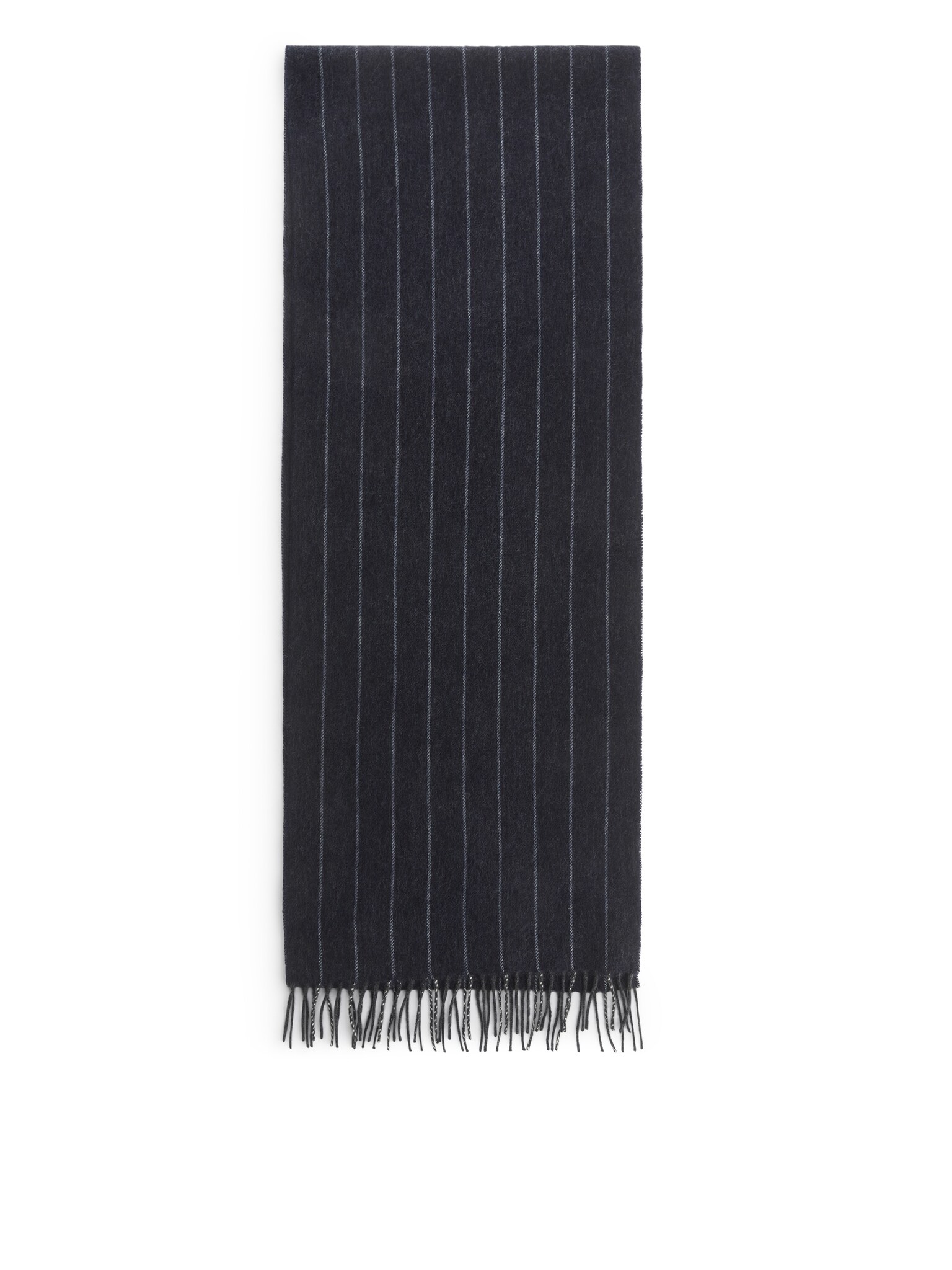 Wool Cashmere Scarf - Dark Blue/Striped