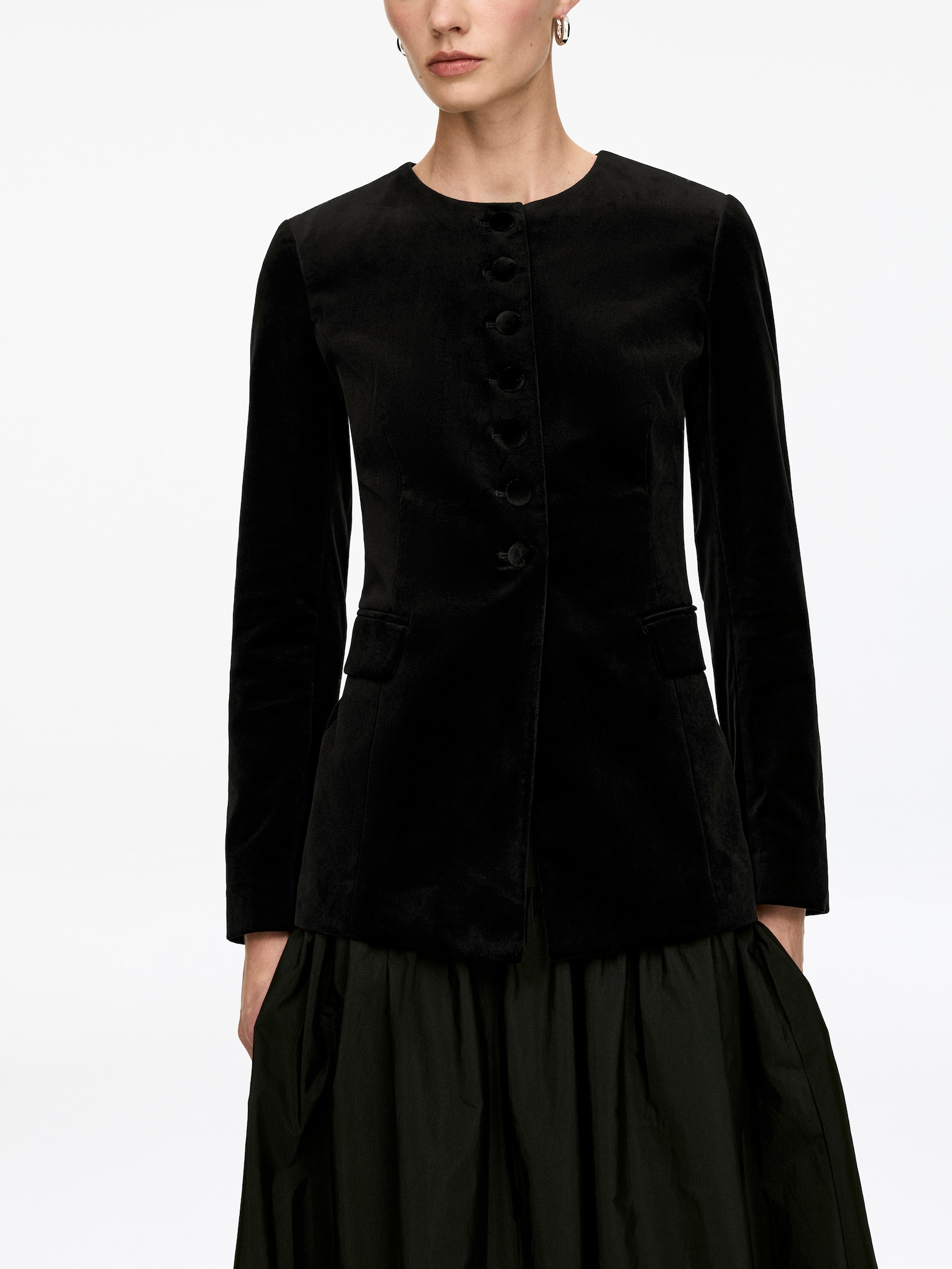 Blazer en velours - Noir - 6
