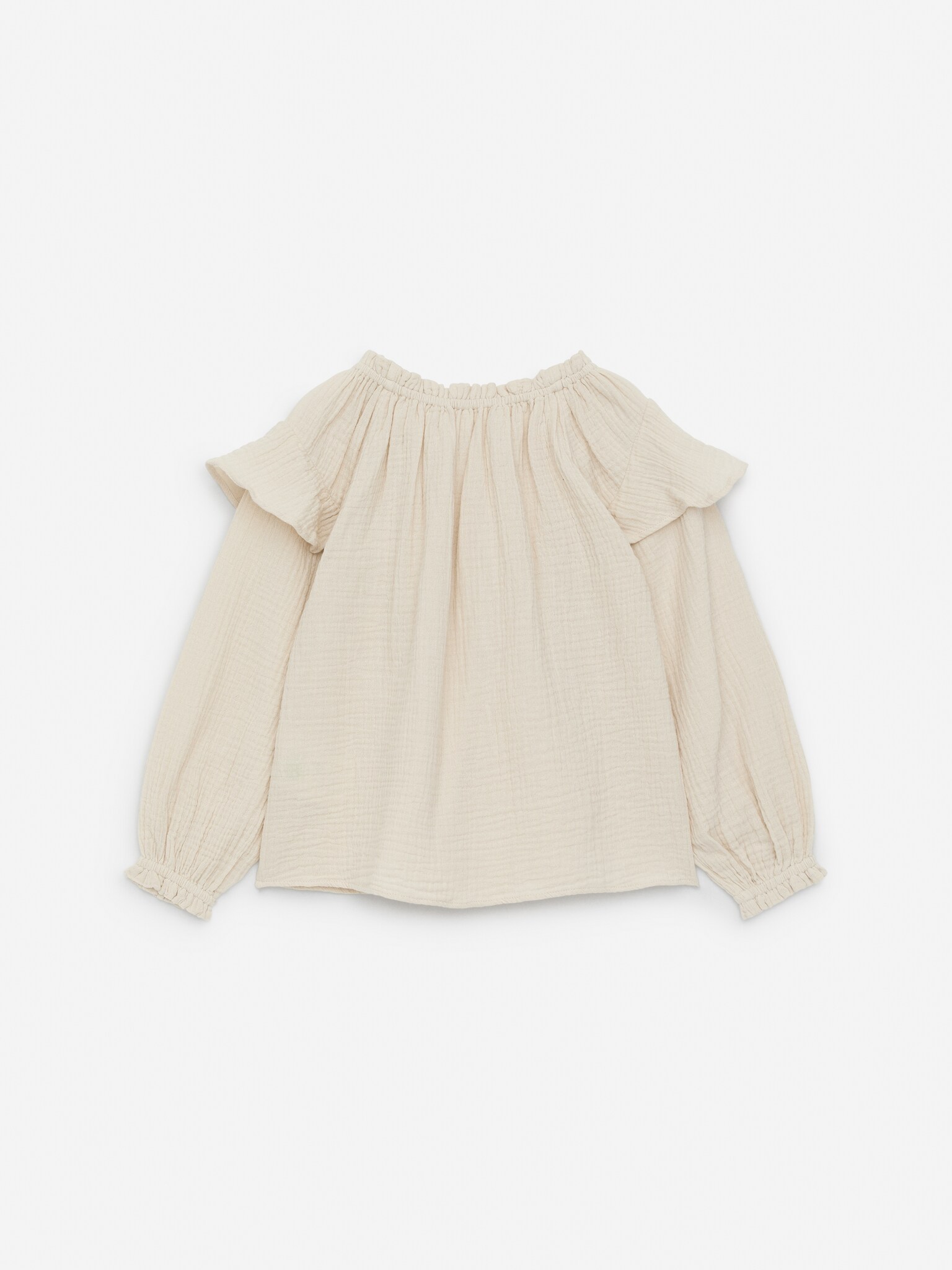 Frill Muslin Blouse - Off White - 3