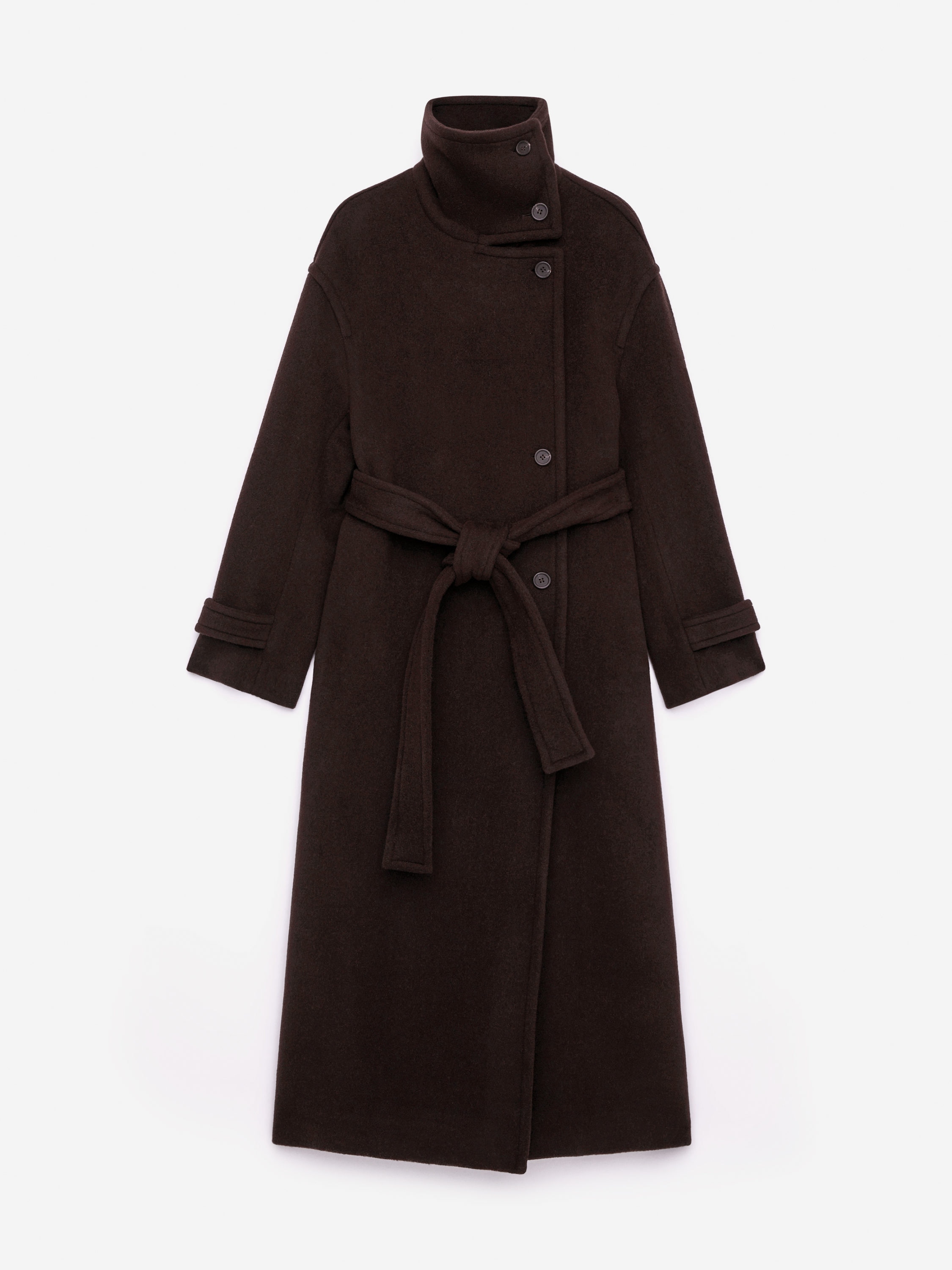 Oversized Wool-Blend Coat - Dark Brown - Oversized - Women - StillMedia/DescriptiveStillLife - 2