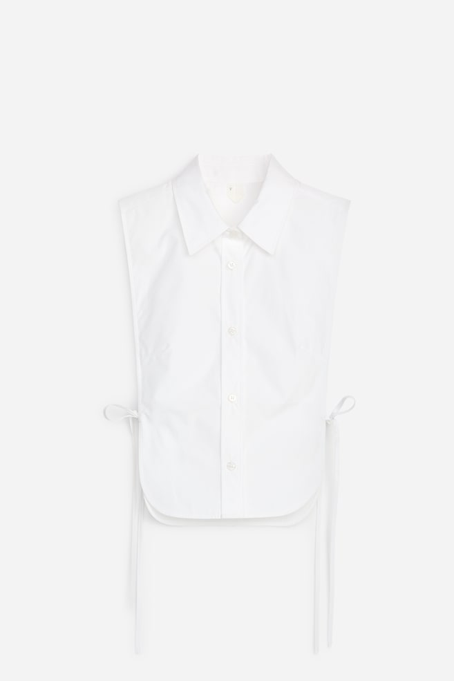 Camicia con pettorina in cotone - Bianco - 1