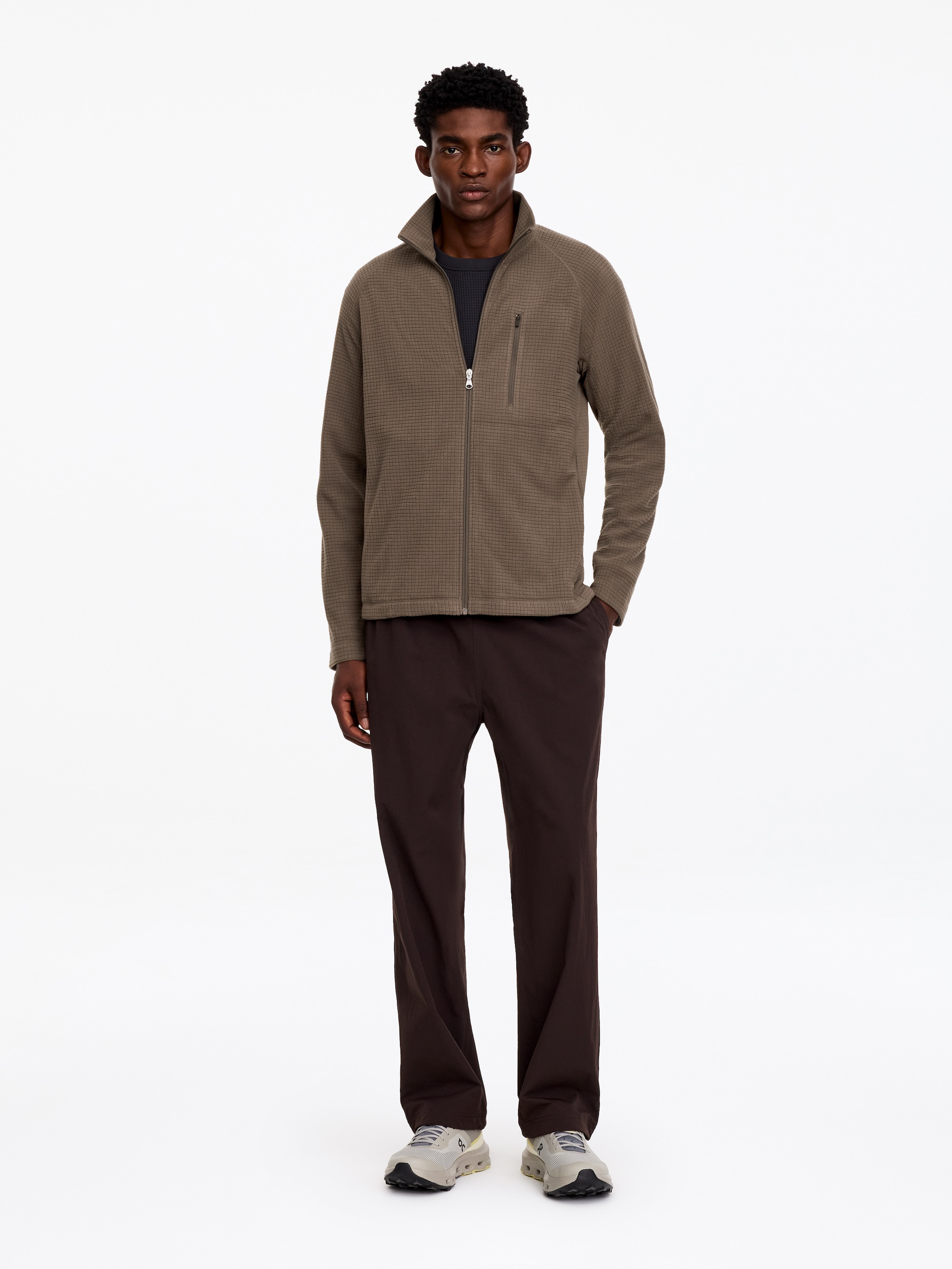 ARKET ACTIVE Grid Fleece Jacket-Brown-20689
