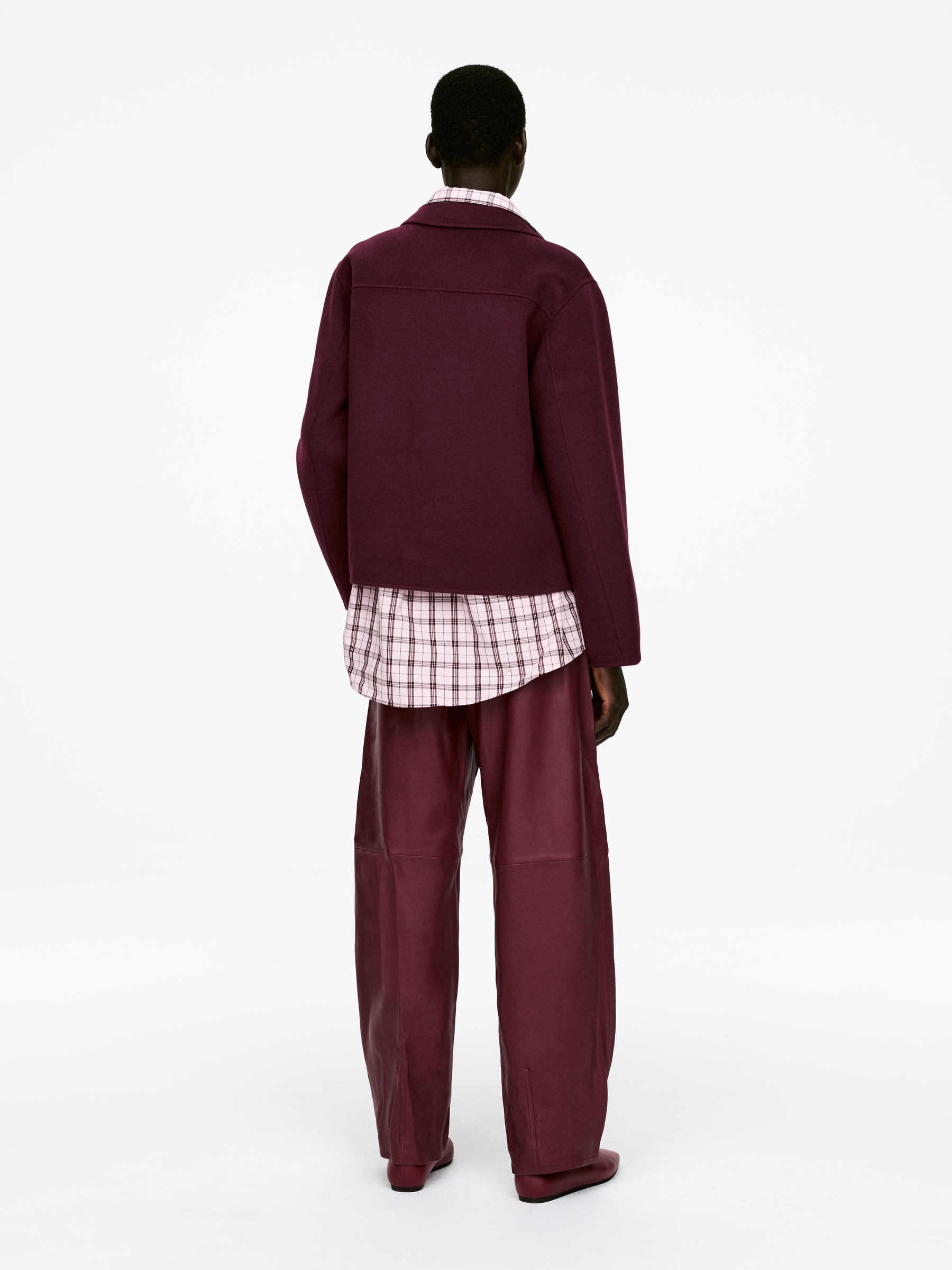 Double-Face Wool Overshirt - Burgundy - Regular fit - Women - StillMedia/Lookbook - 5