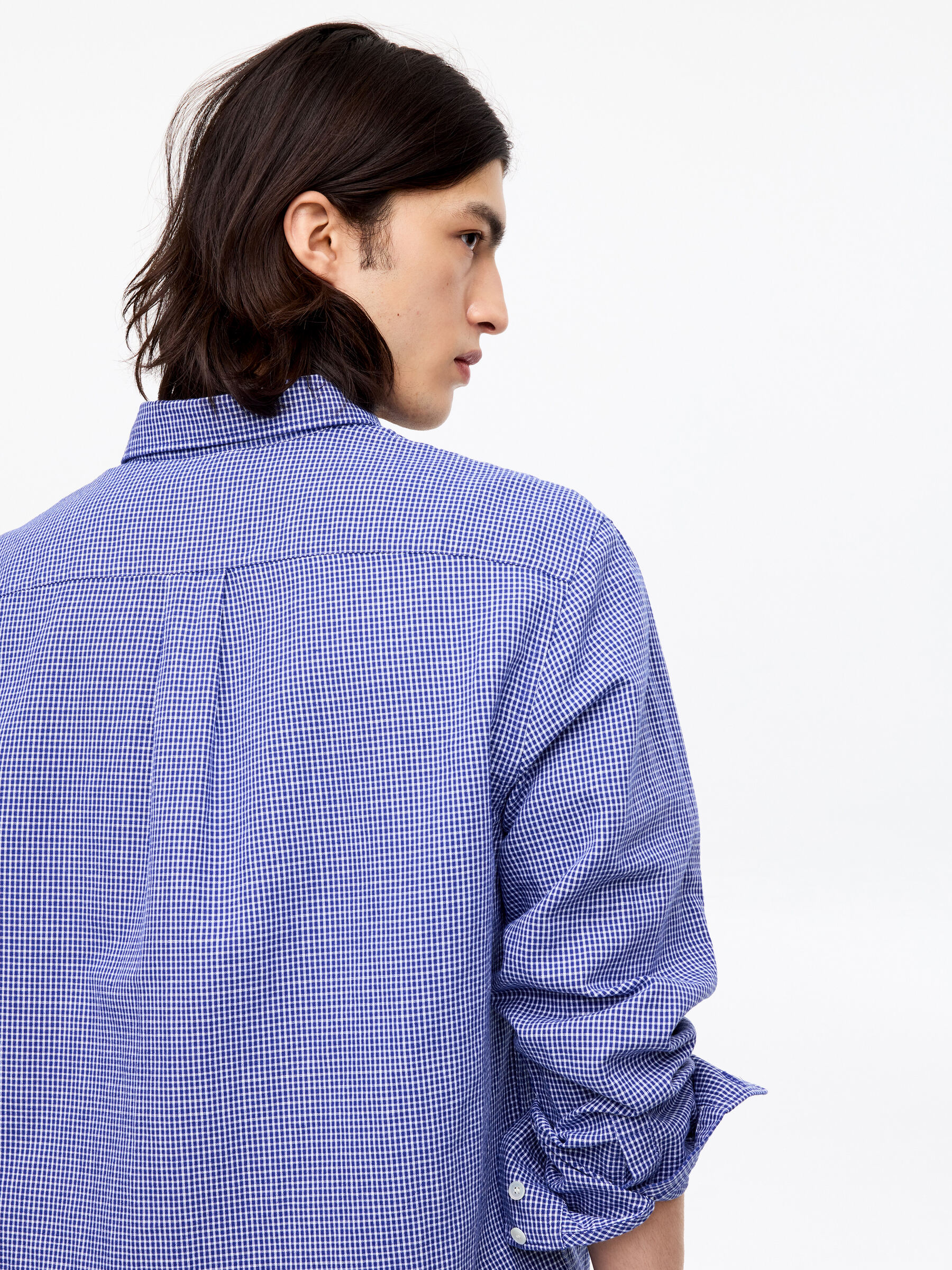 Relaxed Cotton Linen Shirt - Blue/Checkered - Relaxed fit - Men - StillMedia/Lookbook - 2