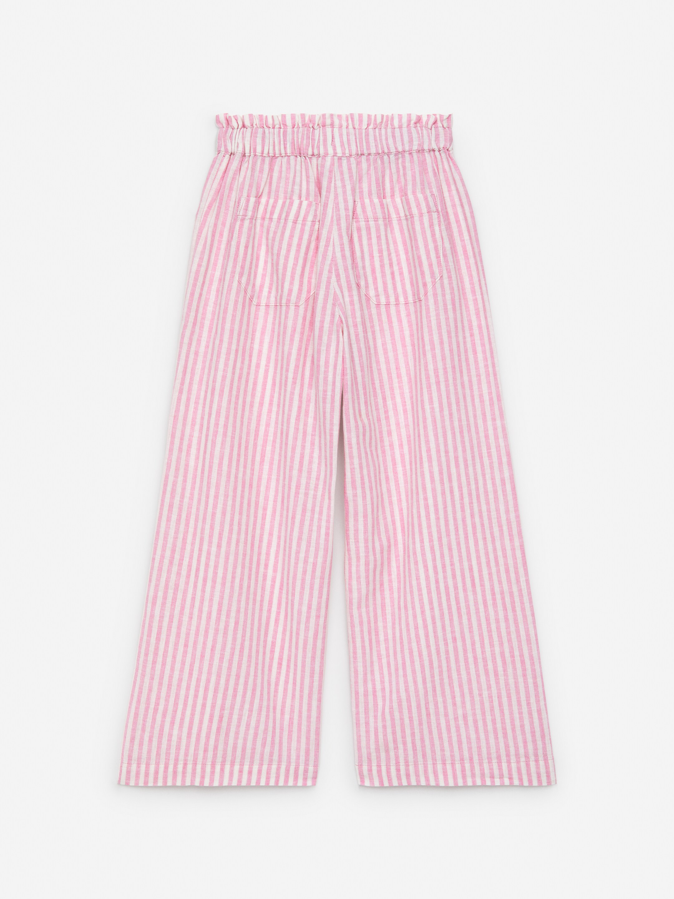 Visualizza immagine più grande: Pantaloni in lino dalla vestibilità rilassata - Rosa/Bianco sporco - BAMBINO | H&M IT 2