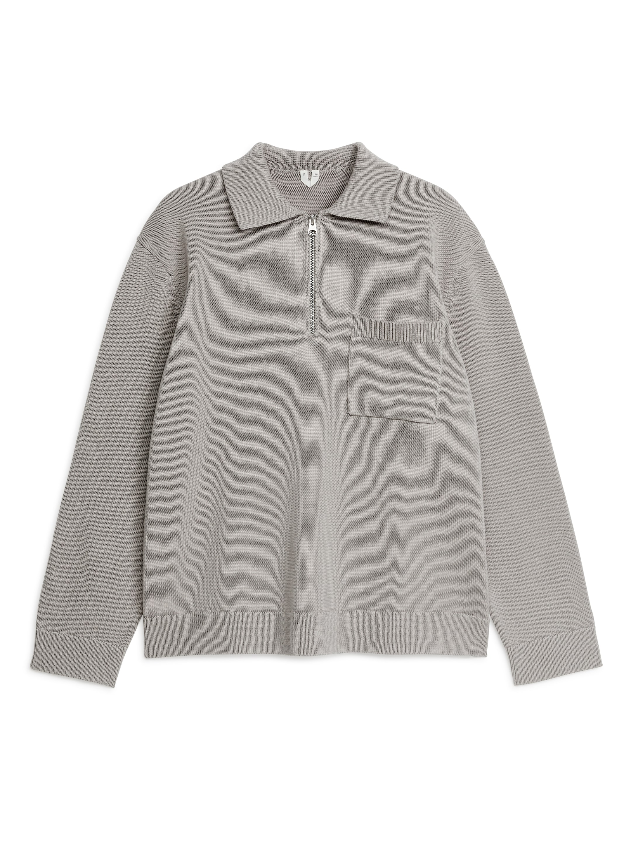 Baumwollpullover mit kurzem Reißverschluss - Grau - Regular Fit - Herren - StillMedia/DescriptiveStillLife - 1