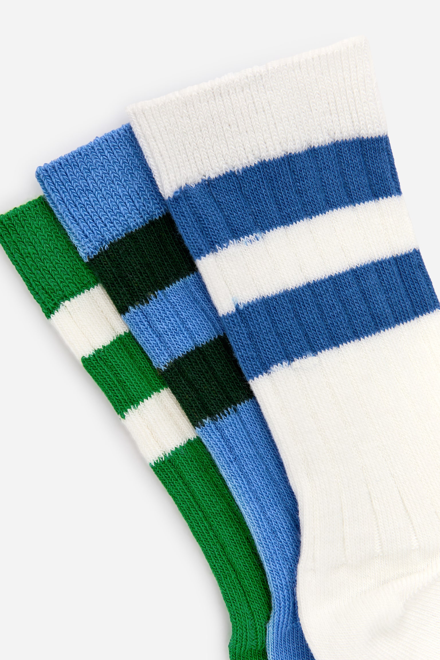 Rib Knit Socks Set of 3 - Groen/wit/blauw/Lila/wit/roze/Roze/blauw/geel/Blauw/wit/zwart/Roze/wit/lila - 2