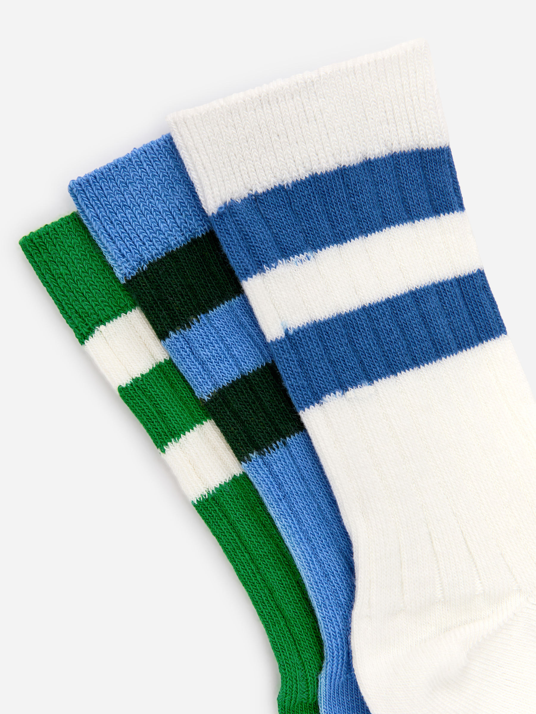 Chaussettes en maille côtelée, 3 paires - Vert/Blanc/Bleu - Enfant - StillMedia/DescriptiveDetail - 2