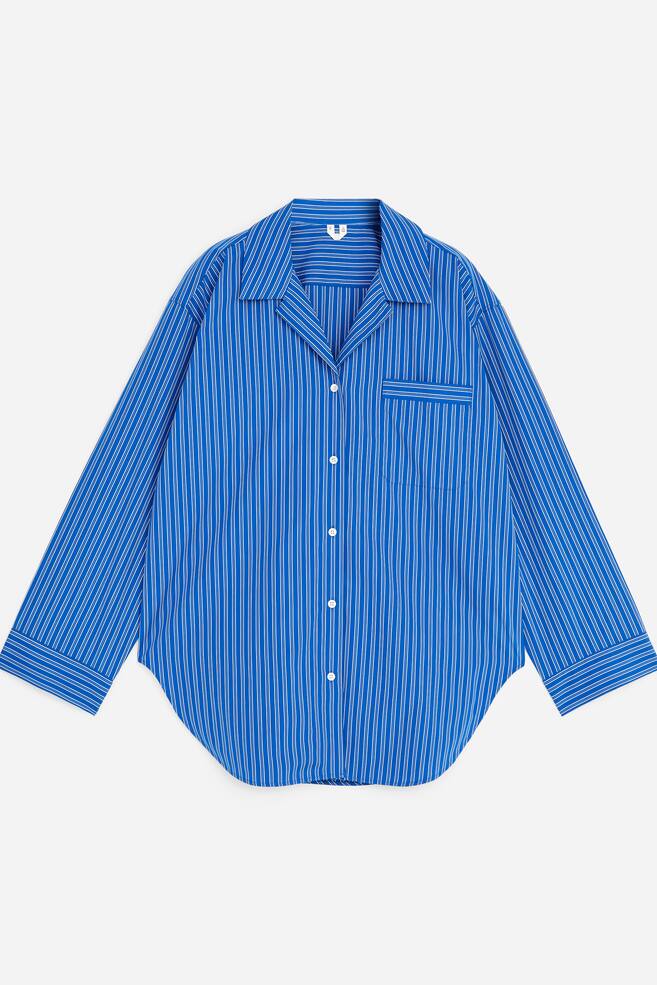 Pyjamahemd aus Baumwolle - Blau - 1