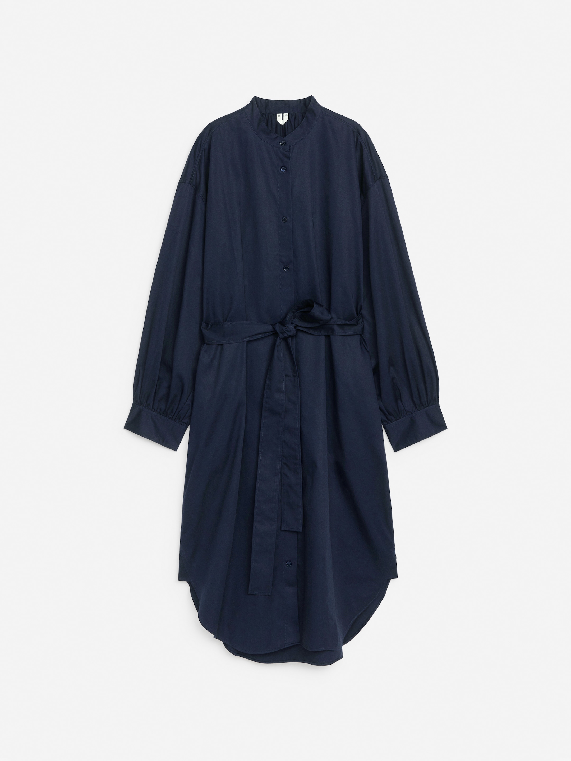 Visa större bild: Skjortklänning med skärp - Mörkblå - DAM | H&M FI 1