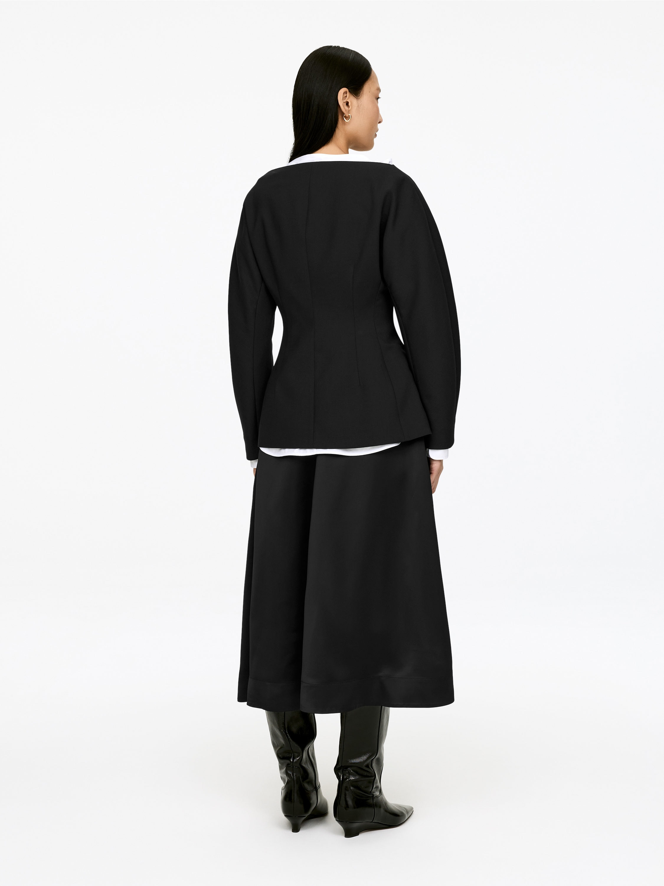 Open-Neck Blazer - Black - Slim fit - Women - StillMedia/Lookbook - 5