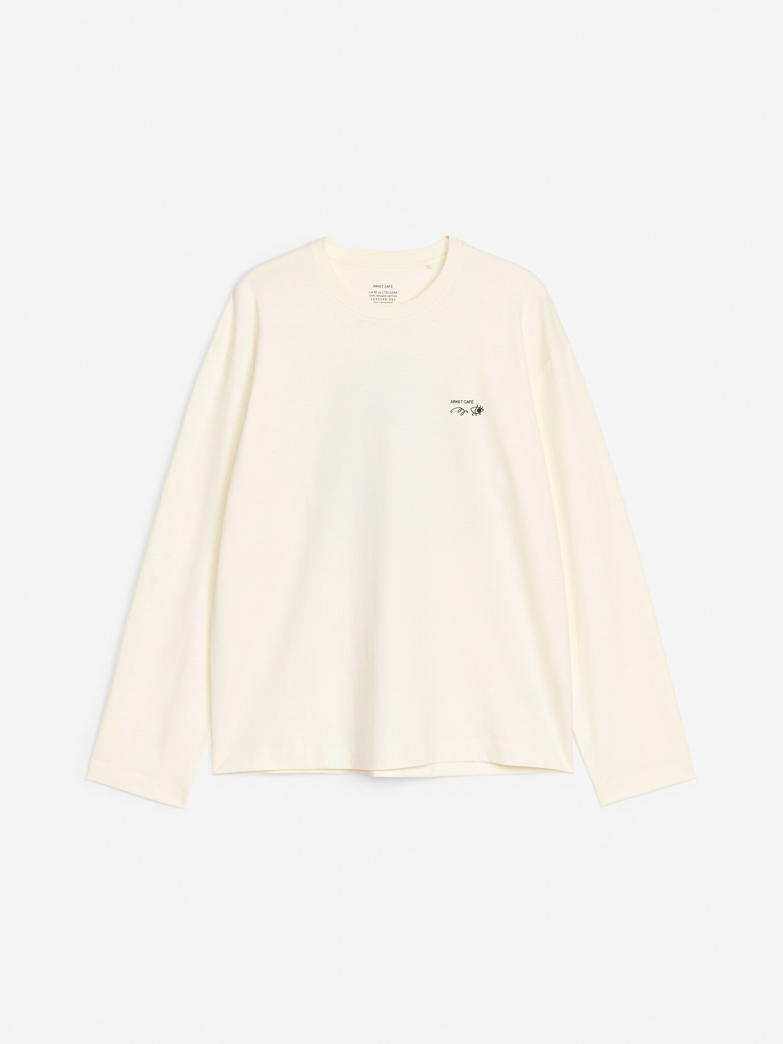 ARKET CAFÉ Long sleeve T-Shirt - Off White/Black/Dark Green