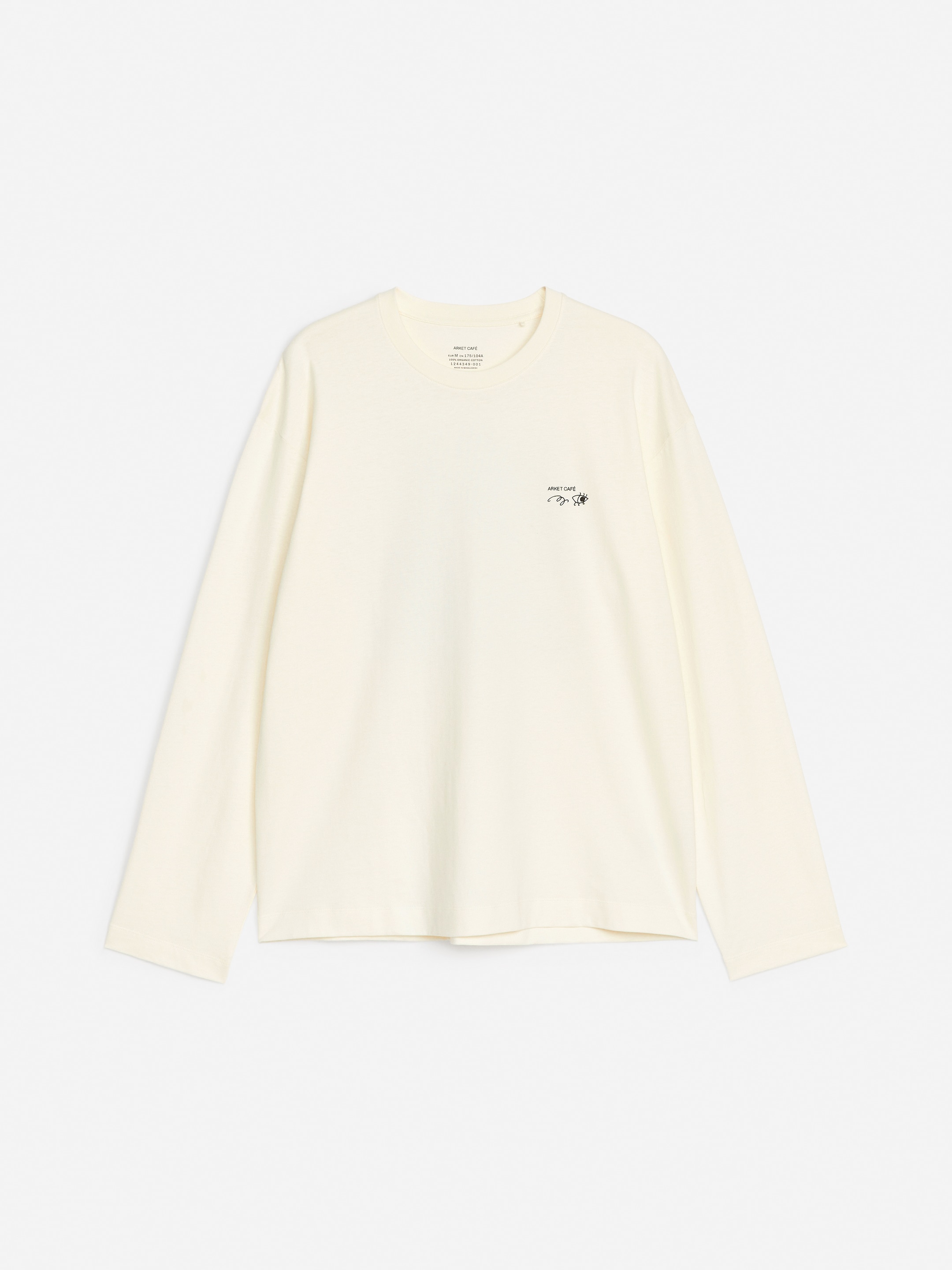 Ingrandisci l'immagine: ARKET CAFÉ Long sleeve T-Shirt - Off White/Black - UOMO | H&M CH 1