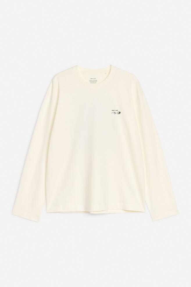 T-shirt a maniche lunghe ARKET CAFÉ - Bianco sporco/Nero - 1