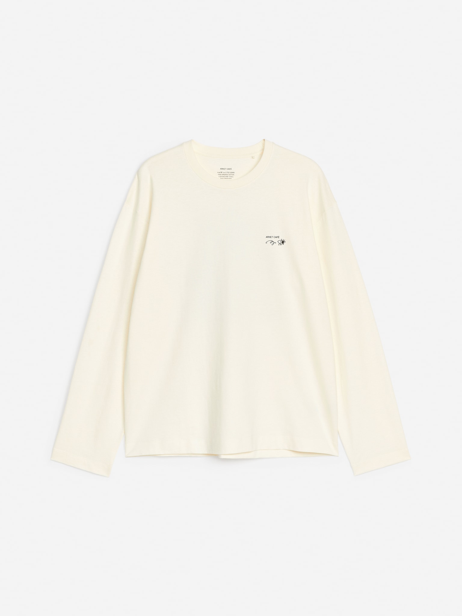 ARKET CAFÉ Long sleeve T-Shirt - Off White/Black/Dark Green
