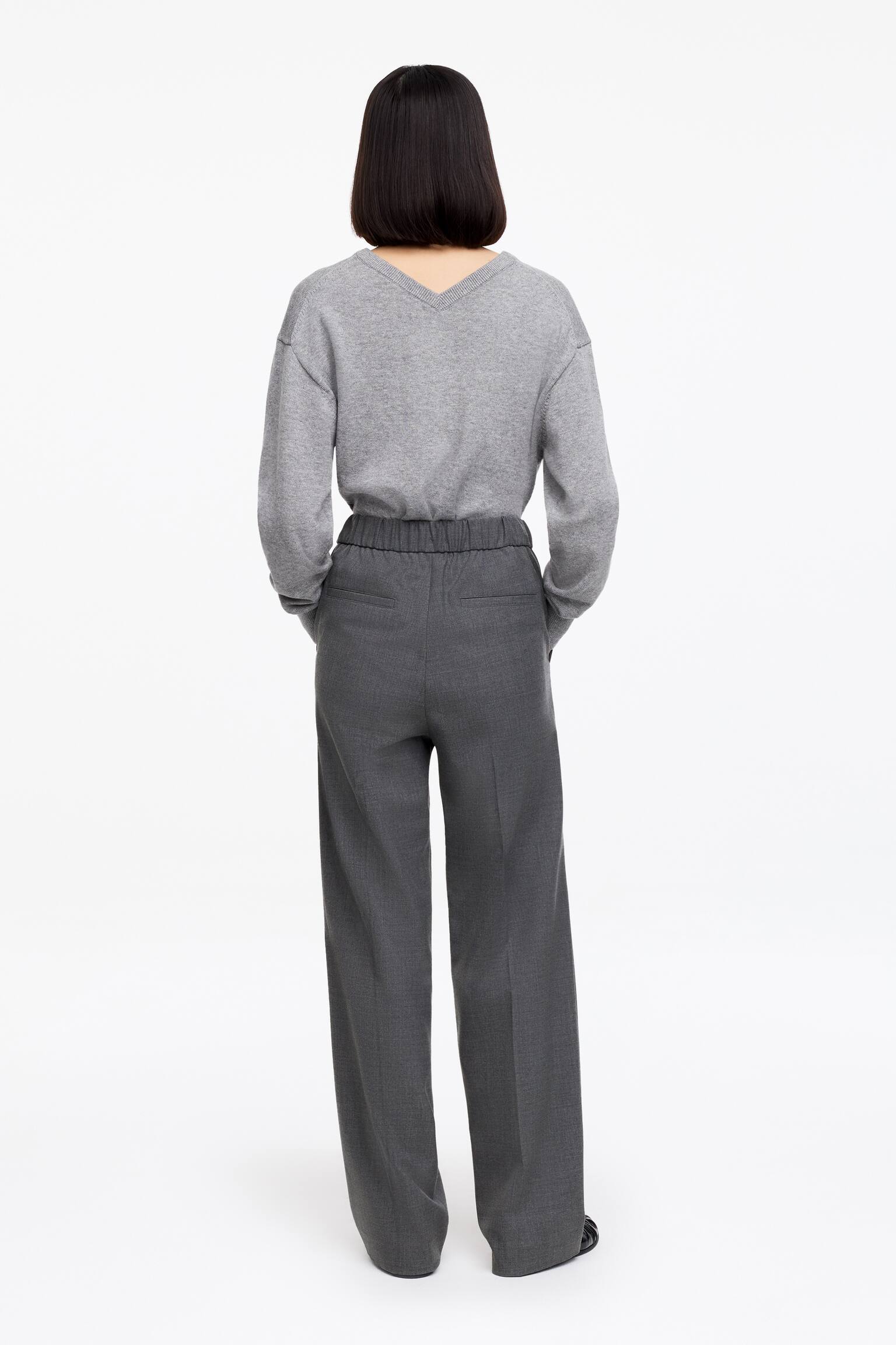 Skreddersydde bukser med elastisk midje - Mørkegrå/Svart/Mørkegrønn - 6