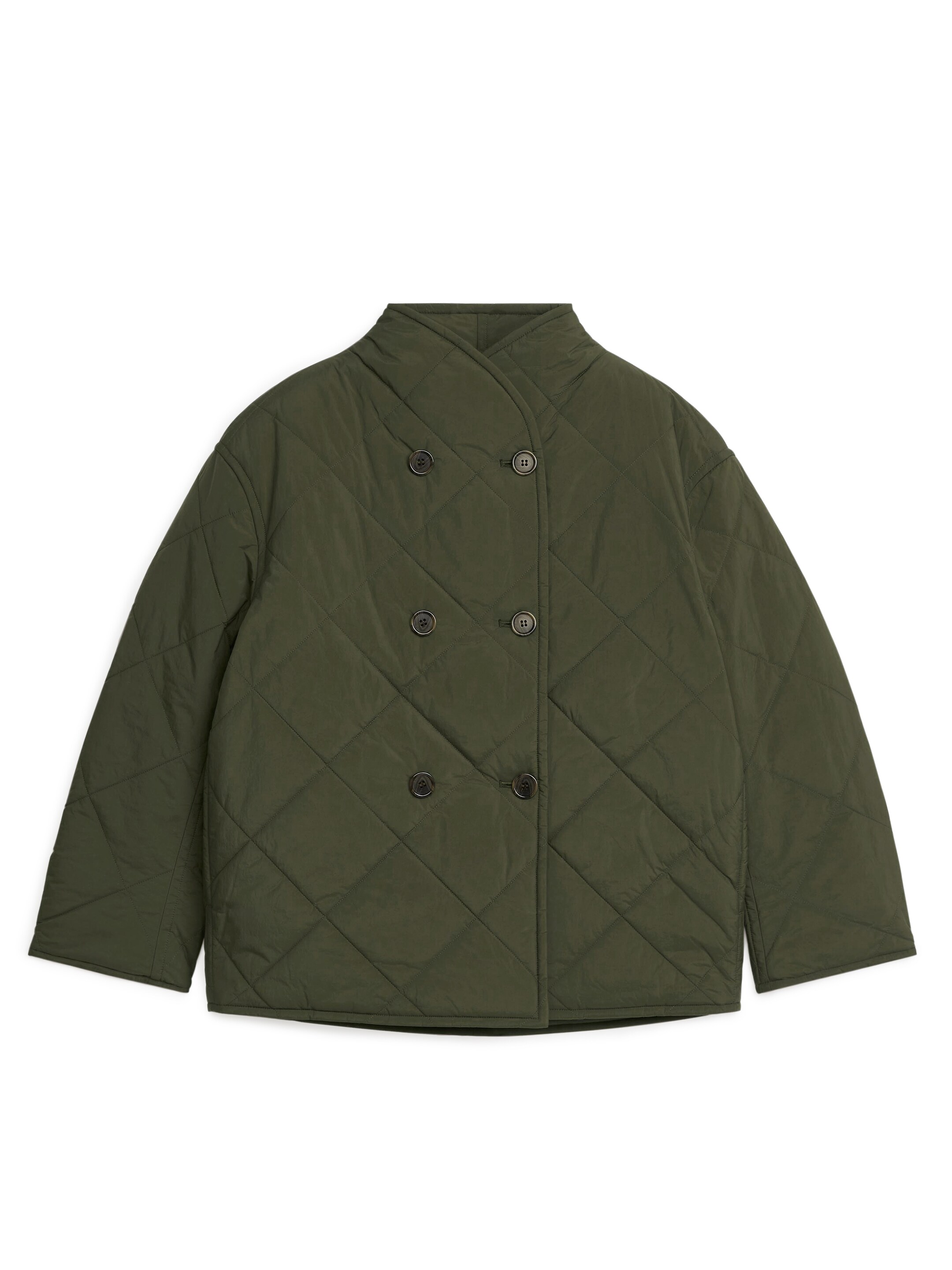 Größeres Bild ansehen: Steppjacke mit Schalkragen - Dunkles Khaki - Ladies | H&M DE 1