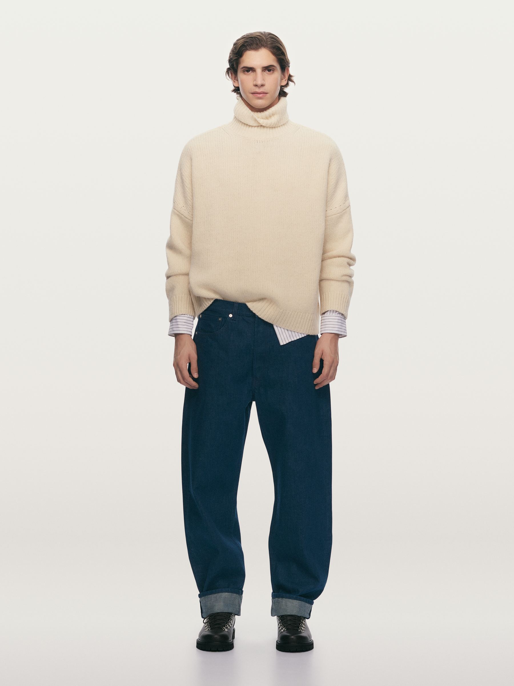 Relaxed Poplin Shirt - Grey/White - Relaxed fit - Men - StillMedia/Environmental - 1