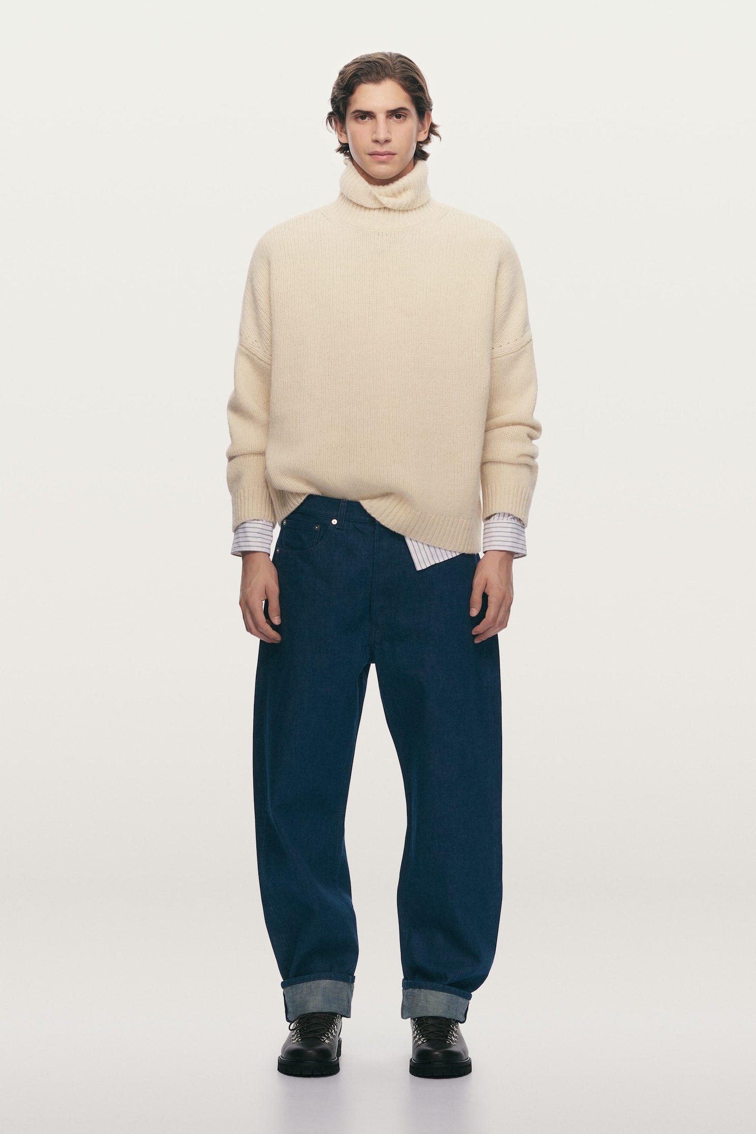 CREEK barrel jeans met ruimvallende pasvorm - Blauw/Ecru - 5